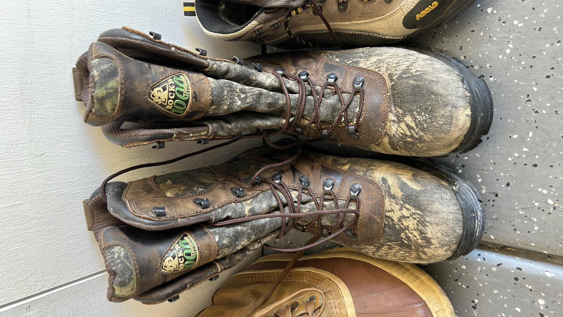 Photo 2 of 4- pairs of fishing/camping/hiking boots size 11, medium