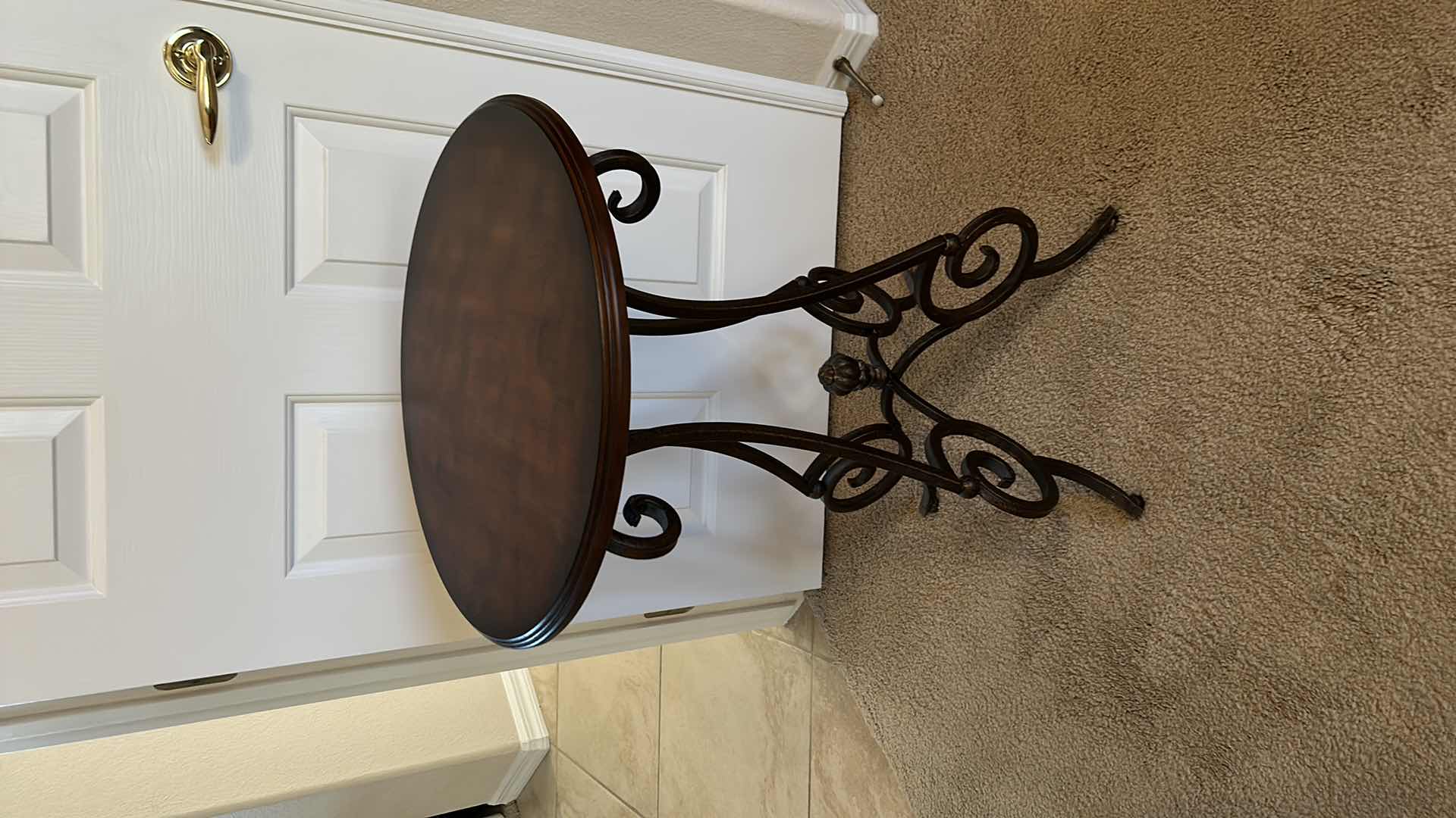 Photo 1 of Metal and wood accent table 20” x 29”