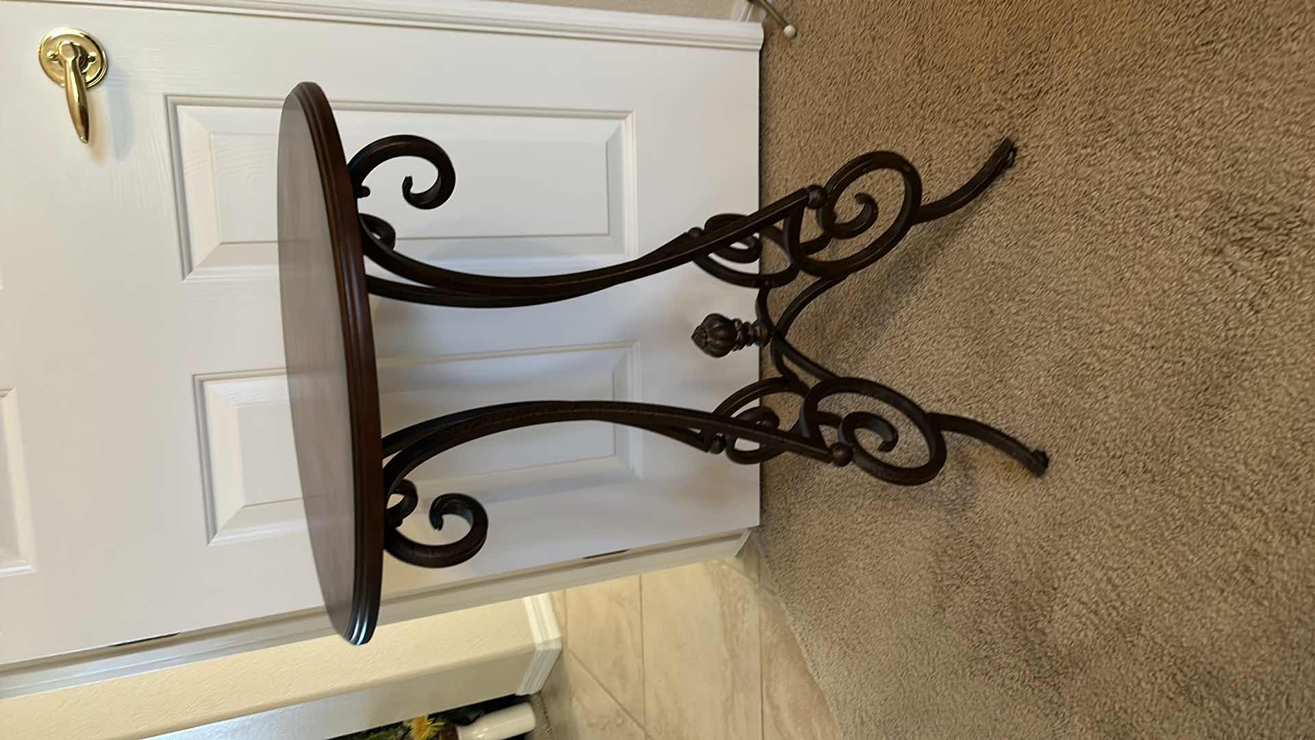 Photo 1 of Metal and wood accent table 20” x 29”