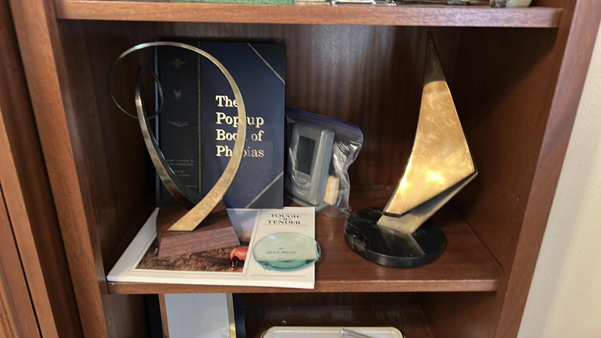 Photo 7 of CONTENTS OF BOOKSHELVES - HOME DECOR - METAL SCULPTURES , GOLF FIGURINES AND MORE