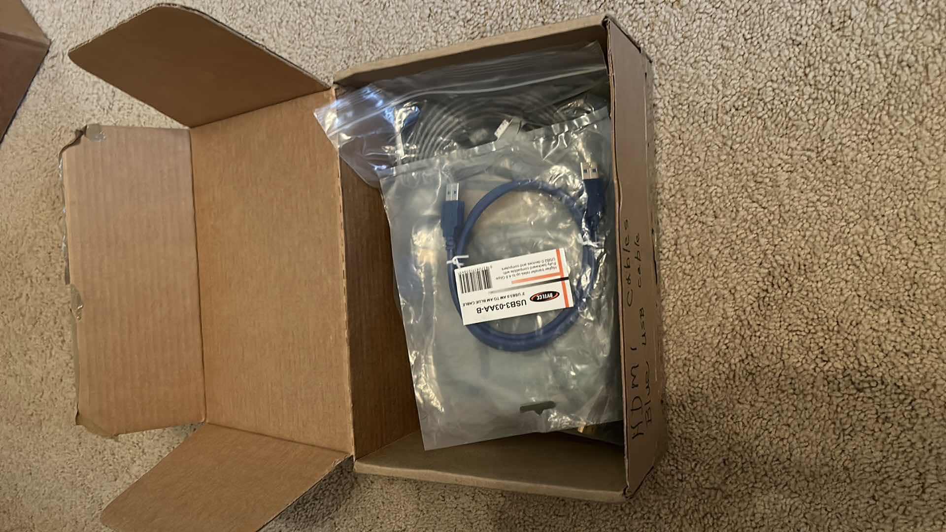 Photo 1 of BOX OF HDMI CABLES AND USB CABLES