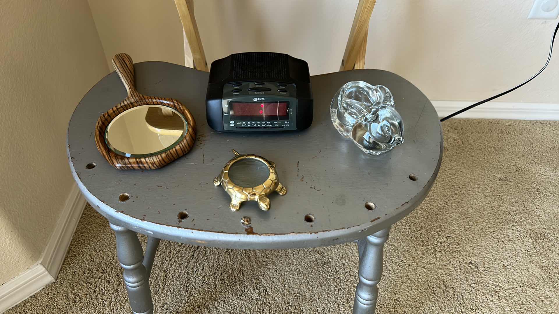 Photo 1 of Home decor and more -TV, tray, silver bench, acrylic box, and trinkets