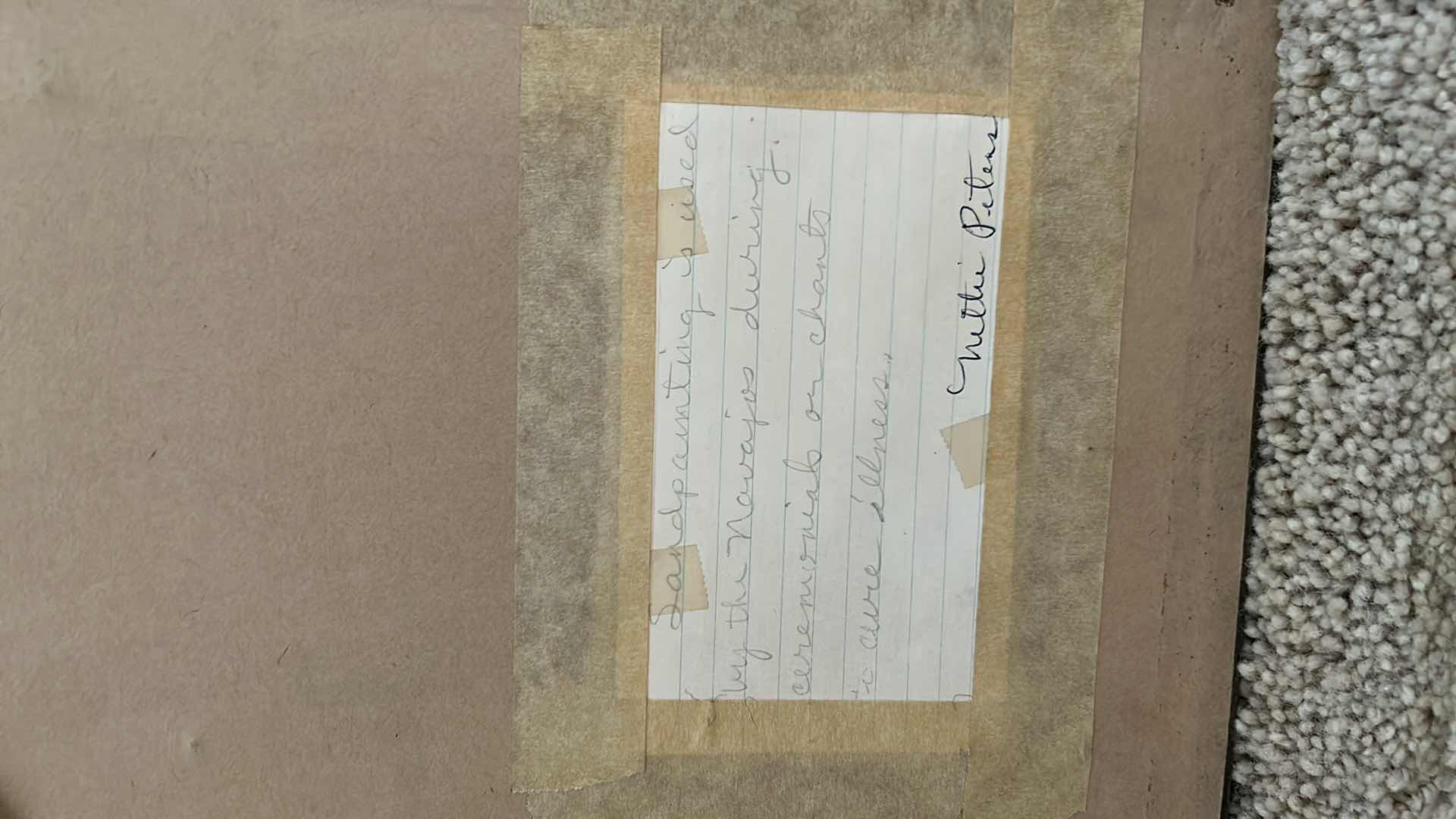 Photo 4 of 2 - Navajo Indian sandpainting artwork by Nettie Peters framed 7 1/2” x 13”