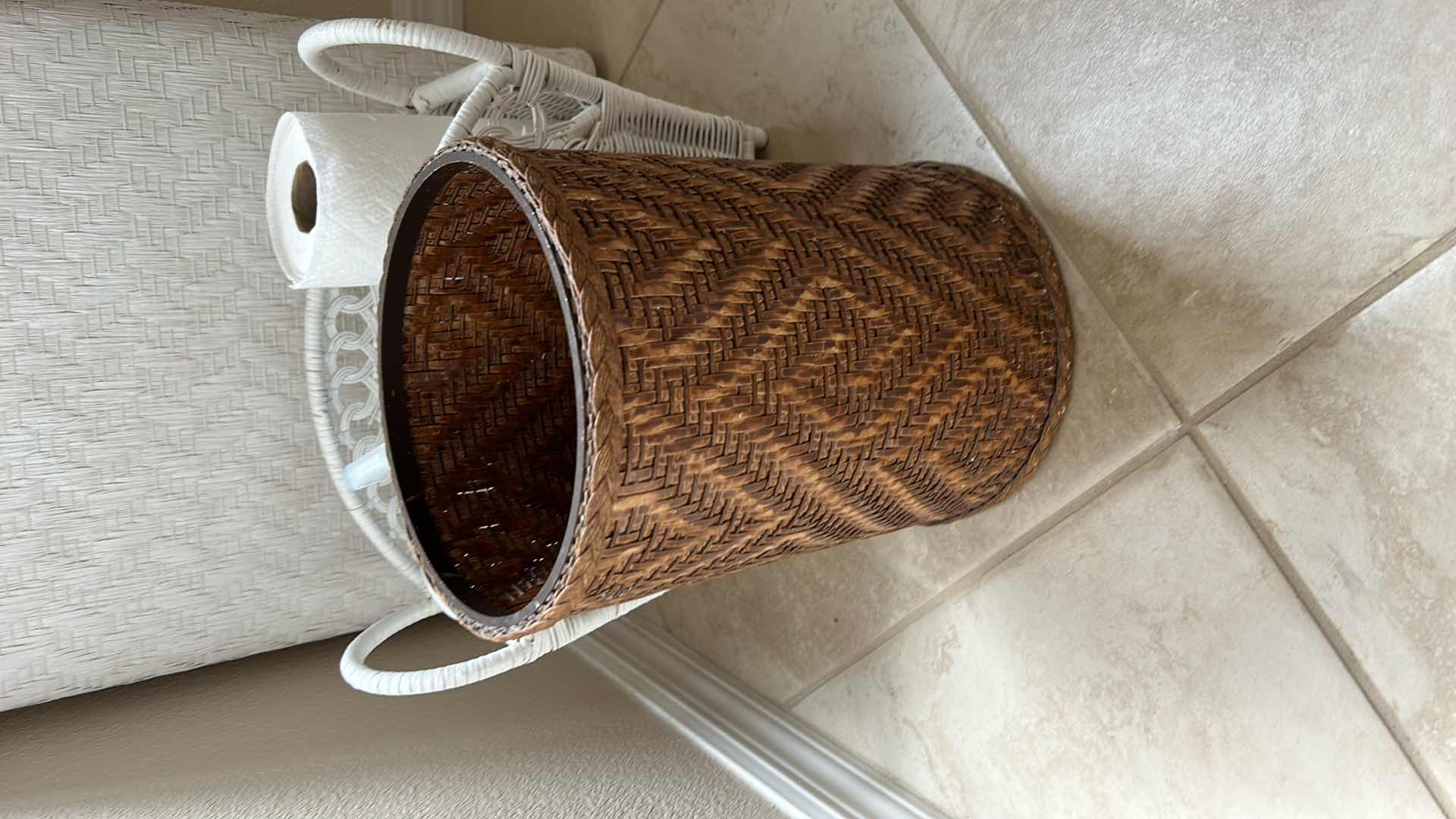 Photo 1 of Bathroom assortment - hamper, waste basket and more