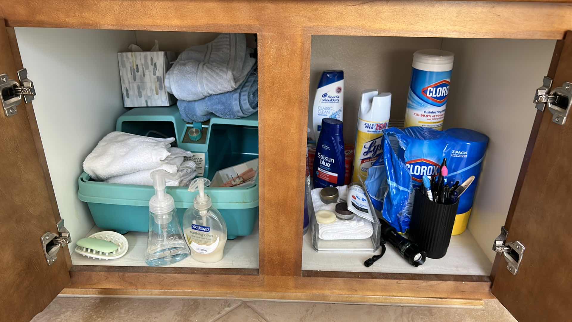 Photo 1 of Contents under sink in bathroom.