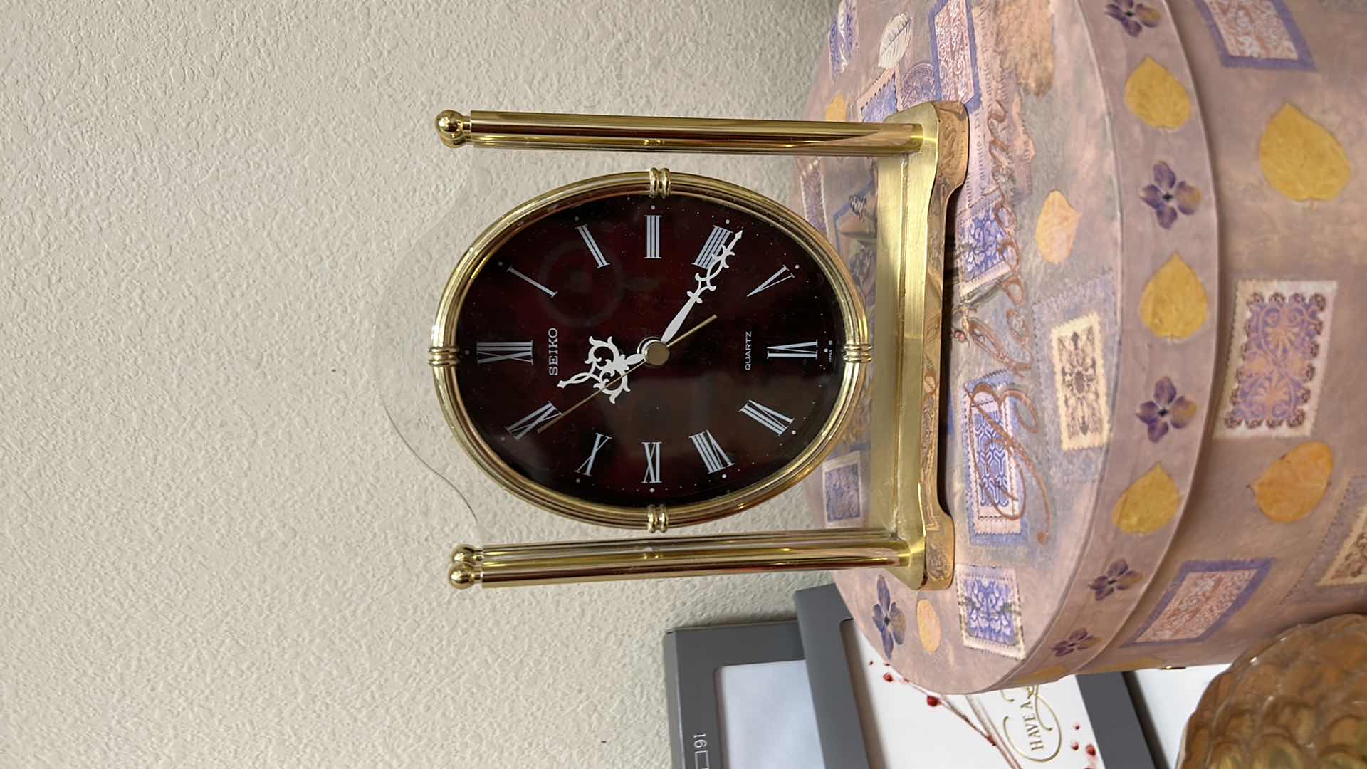 Photo 1 of Home decor assortment- gold quail, floral, hat boxes, and more