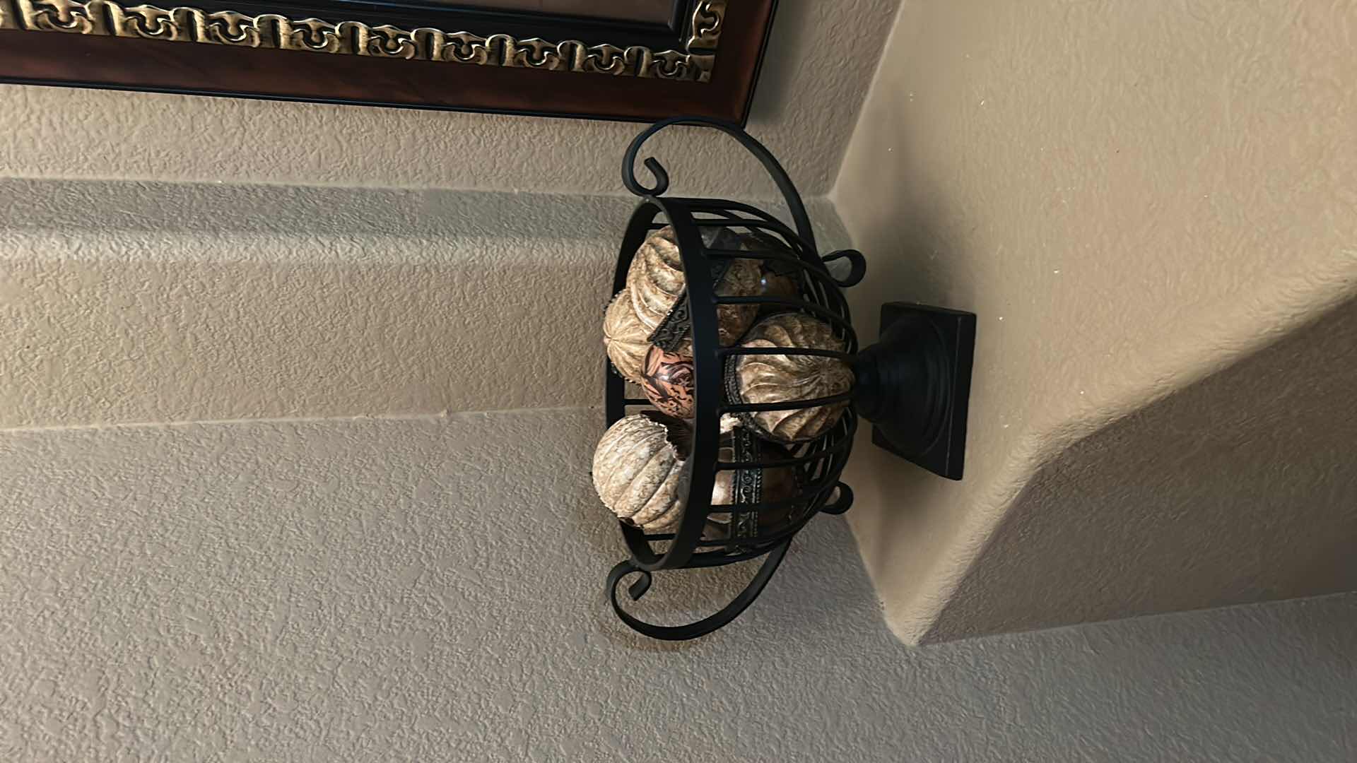 Photo 1 of METAL BASKET WITH DECORATIVE ORBS 17” x 11”