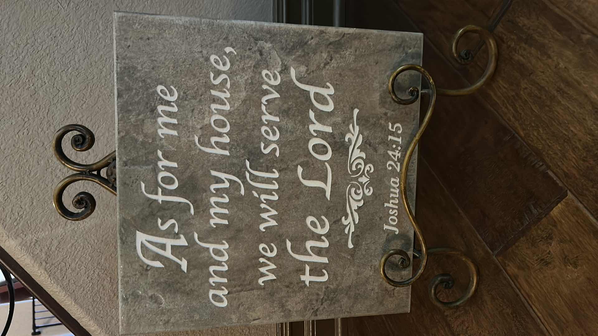 Photo 1 of CARVED TILE ON METAL STAND ( TILE 13” x 13”)