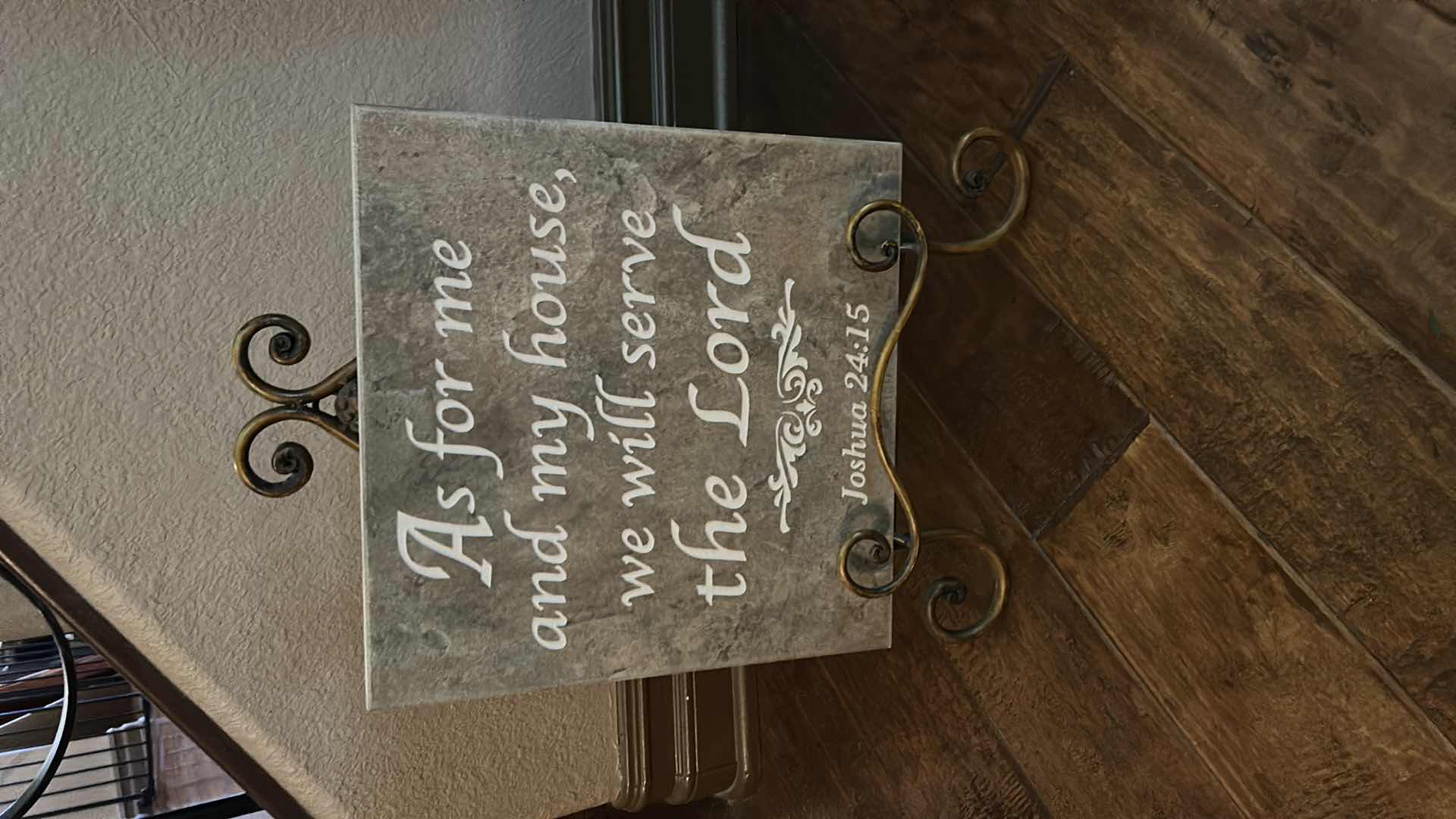 Photo 1 of CARVED TILE ON METAL STAND ( TILE 13” x 13”)