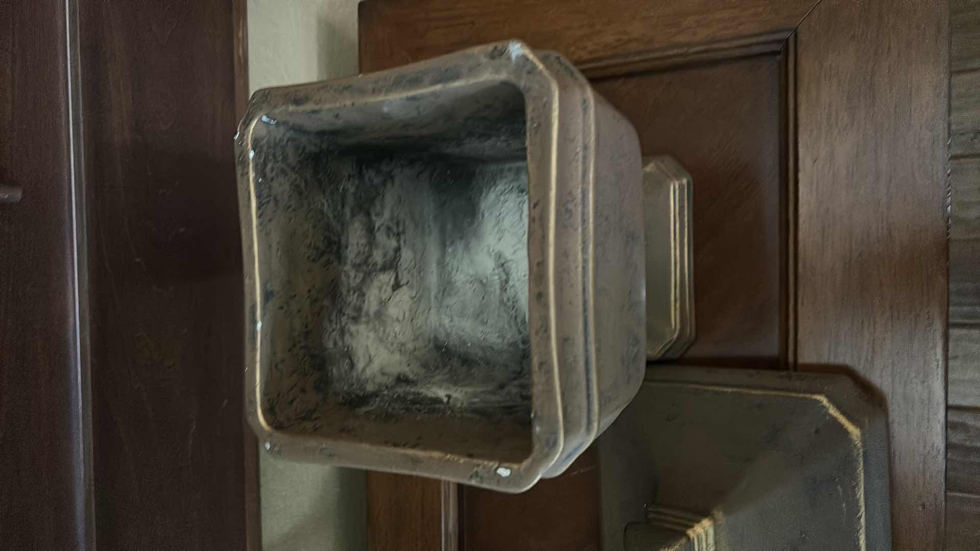 Photo 1 of HOME DECOR - HEAVY AGED CERAMIC VESSEL WITH LID H18" 