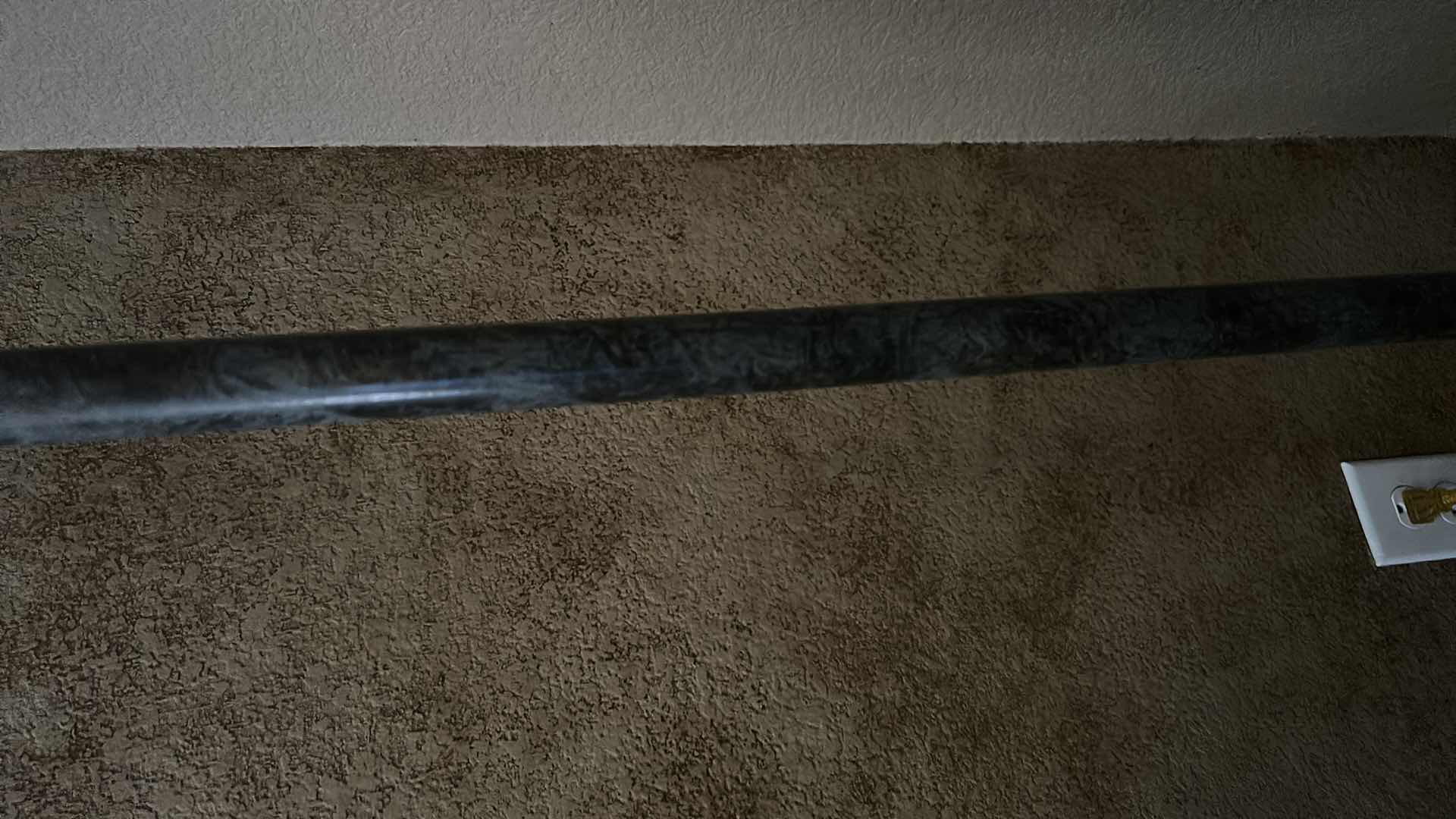 Photo 1 of AGED METAL FLOOR LAMP WITH NARROW FABRIC SHADE H70"