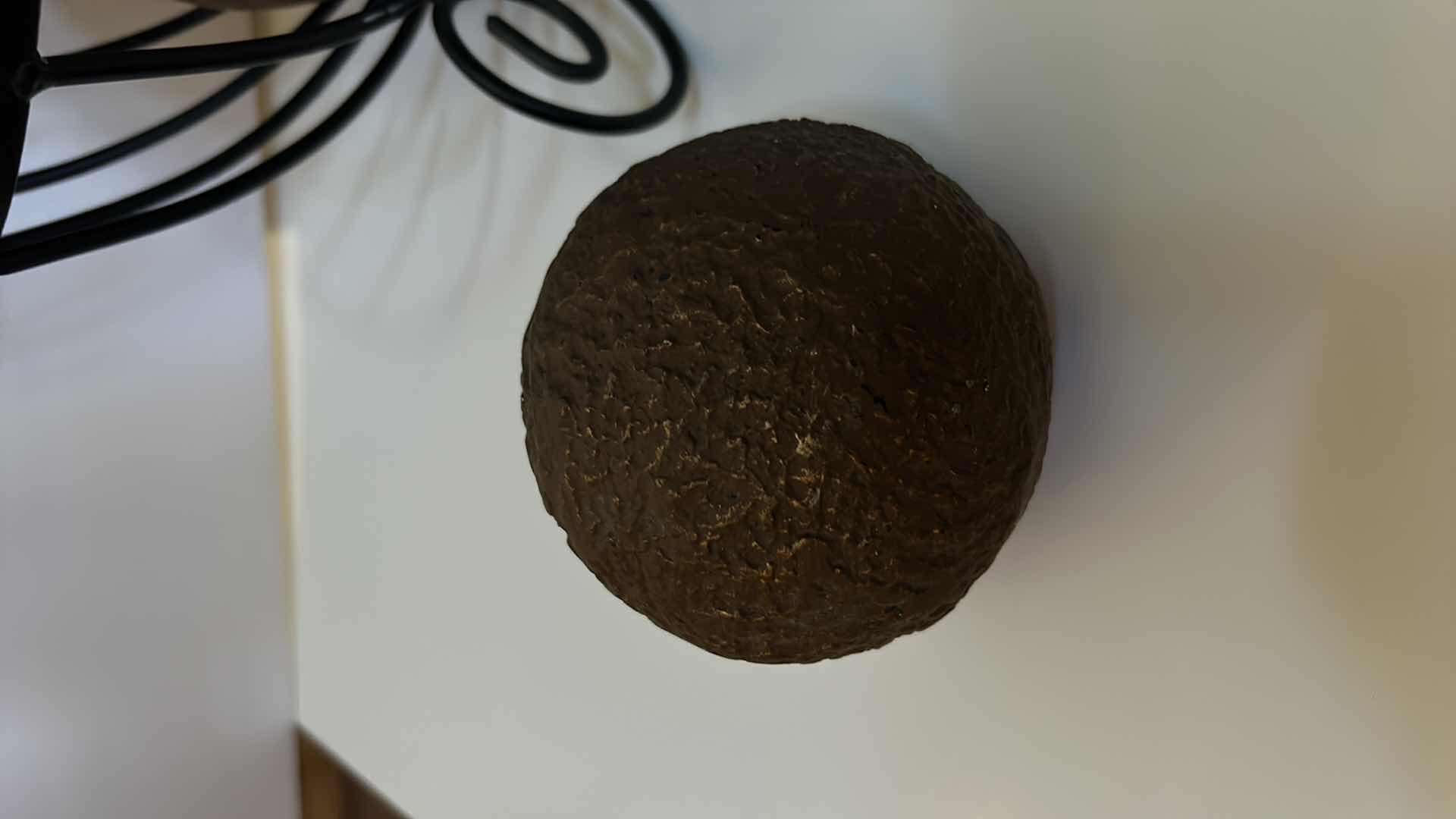 Photo 1 of METAL BOWL WITH GOLDEN POMEGRANATES AND METAL ORBS 5"  (BASKET  10” x H 7”)