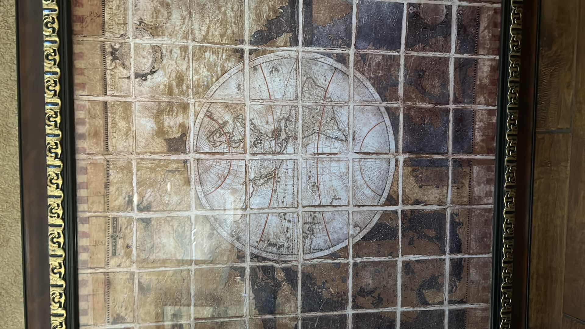 Photo 1 of OLD WORLD MAP ORNATE FRAMED ARTWORK 42 1/2” x 42 1/2”