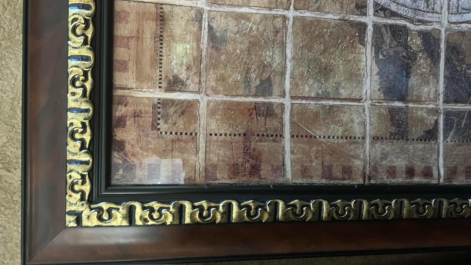 Photo 1 of OLD WORLD MAP ORNATE FRAMED ARTWORK 42 1/2” x 42 1/2”