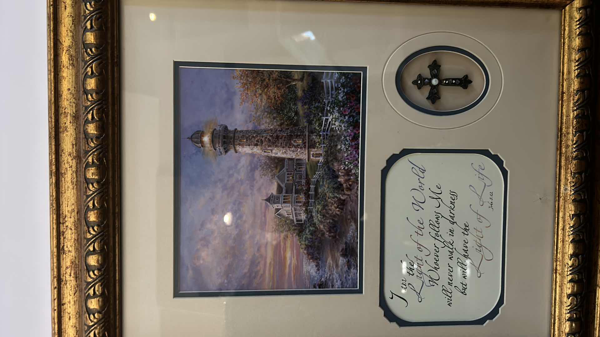 Photo 1 of JOHN 3:12 "LIGHT OF LIFE" FRAMED ARTWORK 17 1/2” x 21”