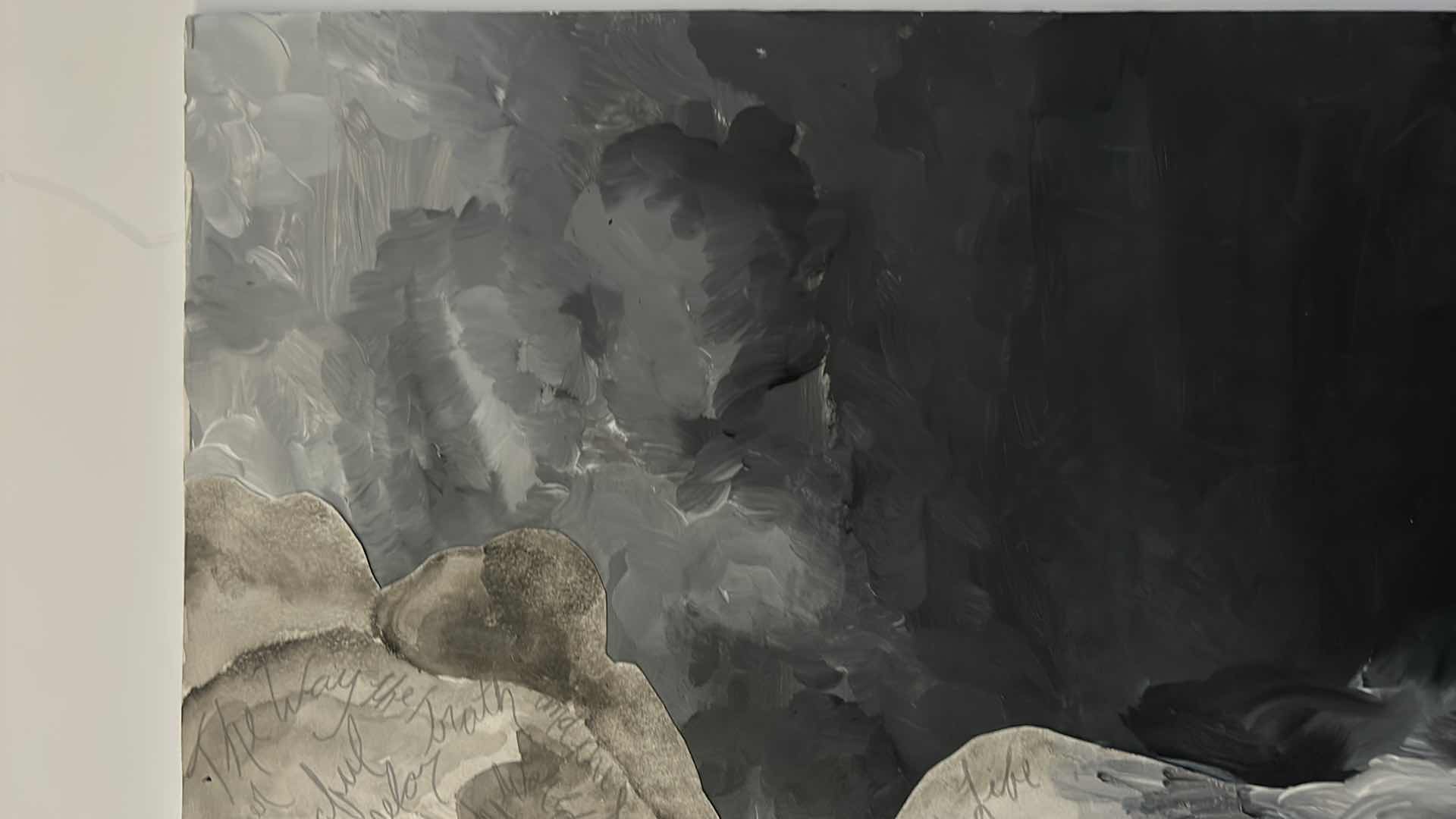 Photo 1 of 2 - ORIGINAL PAINT ON CANVAS UNFRAMED ARTWORK. LARGEST  17” x H28 1/2”.