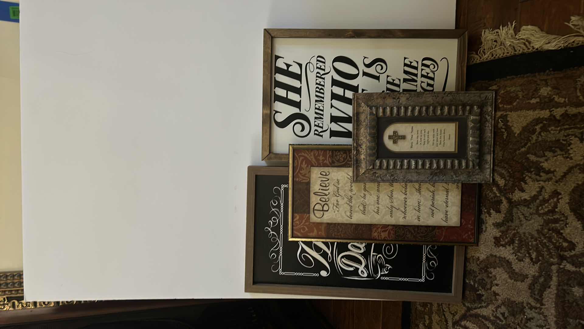 Photo 6 of HOME DECOR 4- ASSORTED FRAMED WALL DECOR ARTWORK (LARGEST 12” x H20”)