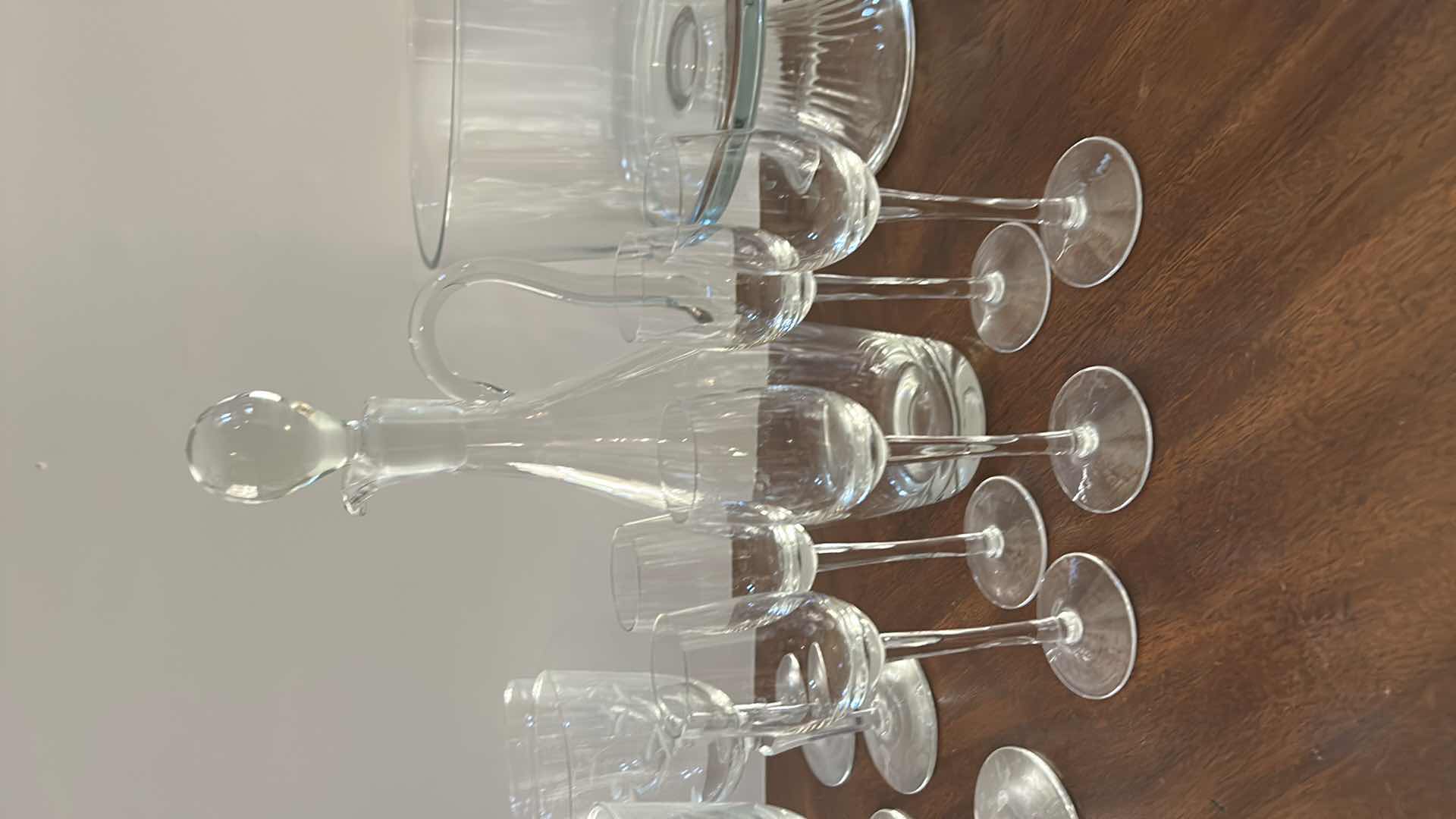 Photo 1 of CRYSTAL ASSORTMENT - STEMWARE, DECANTER AND COMPOTE / DESSERT BOWL 