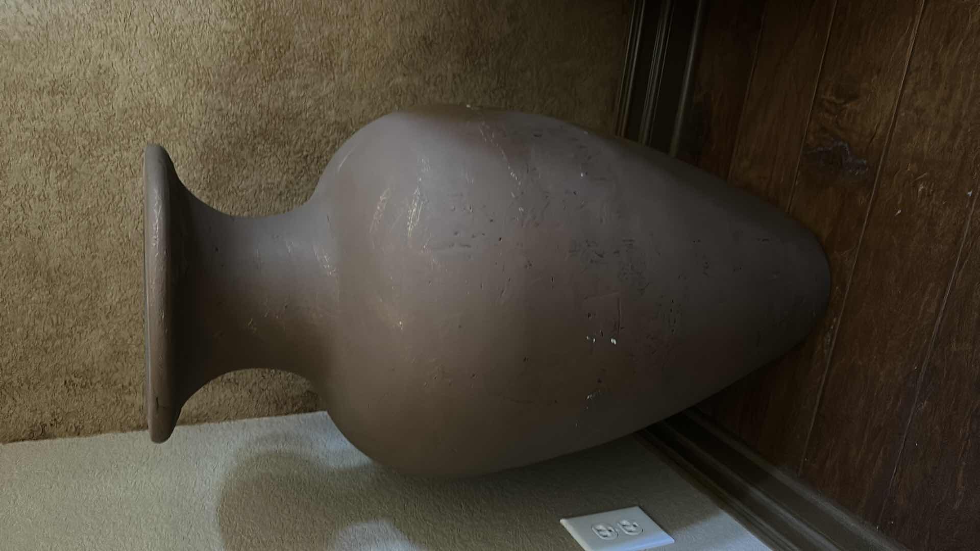 Photo 1 of HEAVY BROWN CERAMIC VASE H34"