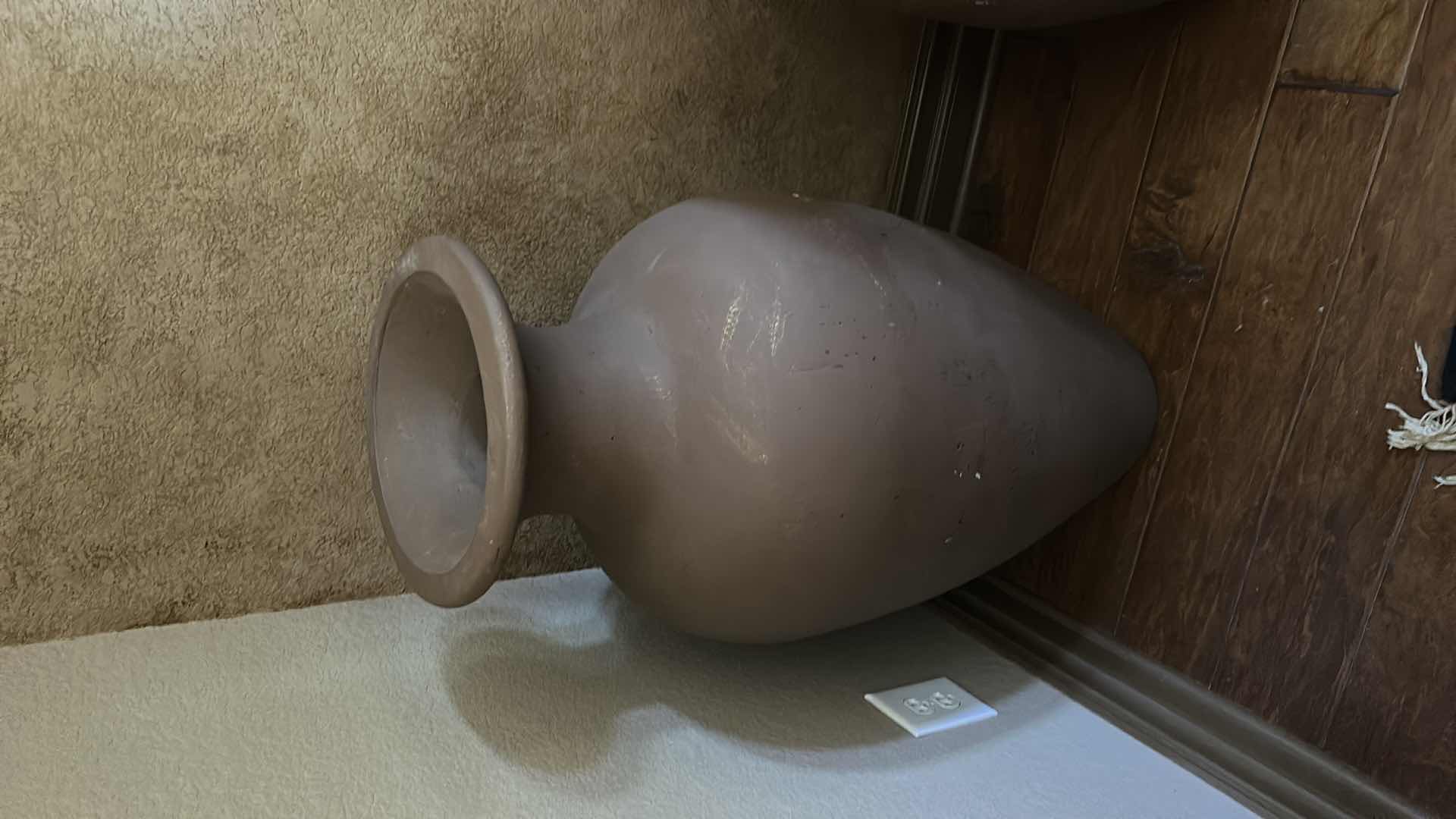 Photo 1 of HEAVY BROWN CERAMIC VASE H34"