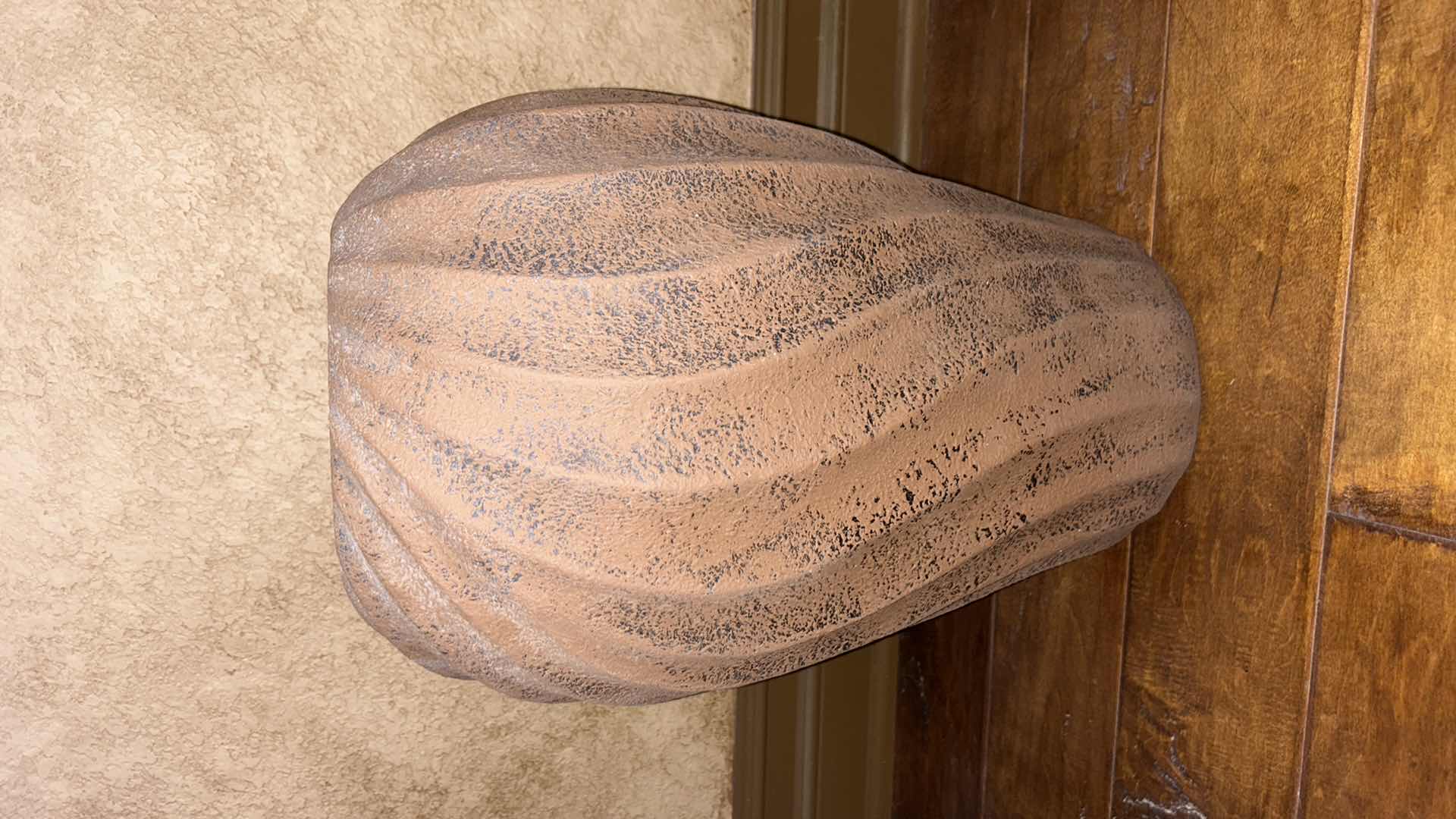 Photo 1 of HEAVY SCULPTED CERAMIC VASE H18.5"