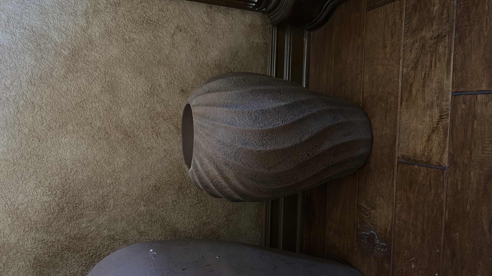 Photo 1 of HEAVY SCULPTED CERAMIC VASE H18.5"