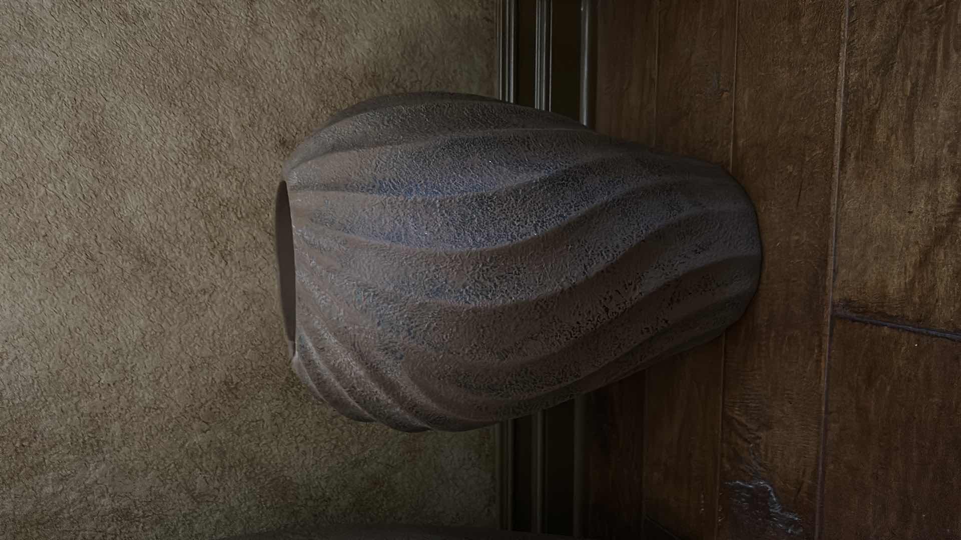 Photo 1 of HEAVY SCULPTED CERAMIC VASE H18.5"