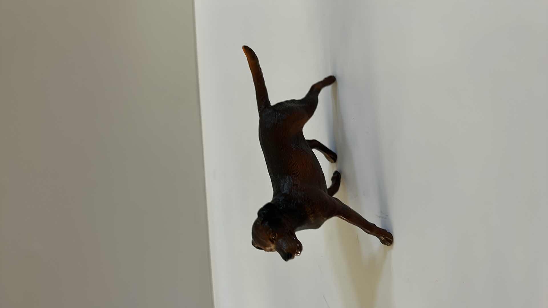 Photo 1 of 4 COLLECTIBLE FIGURES, 3 RESIN HORSES AND A DOG (TALLES HORSE IS 6")