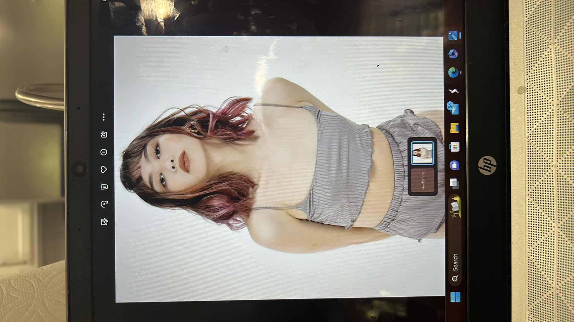 View 7 of ALEAH - 2 PIECE LOUNGEWEAR IN RIBBED MAUVE - SWEET AND SEXY WITH A TOUGH OF ELEGANCE, SIZE M