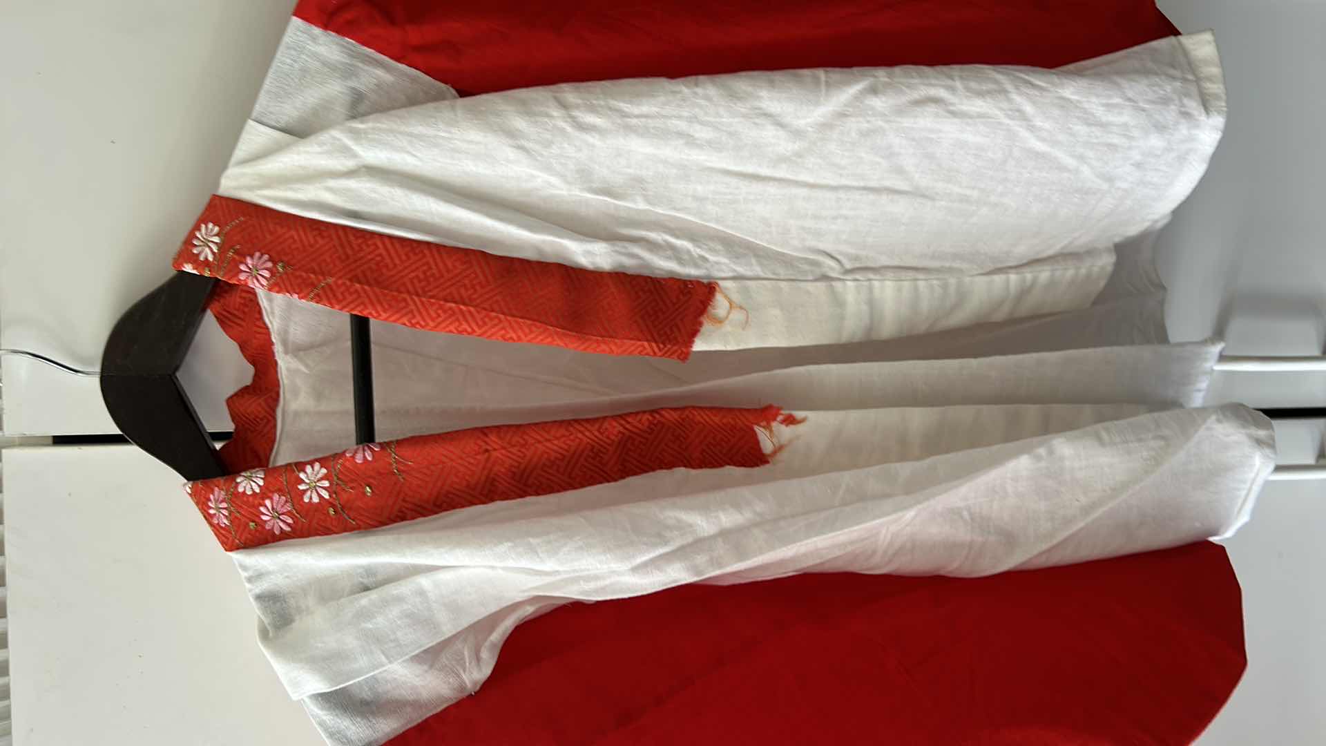 Photo 1 of YOUNG JAPANESE GIRL PHOTO AND BOX WITH YARN AND JAPANESE TOP (FRAMED PHOTO ARTWORK 141/2” x 18”)