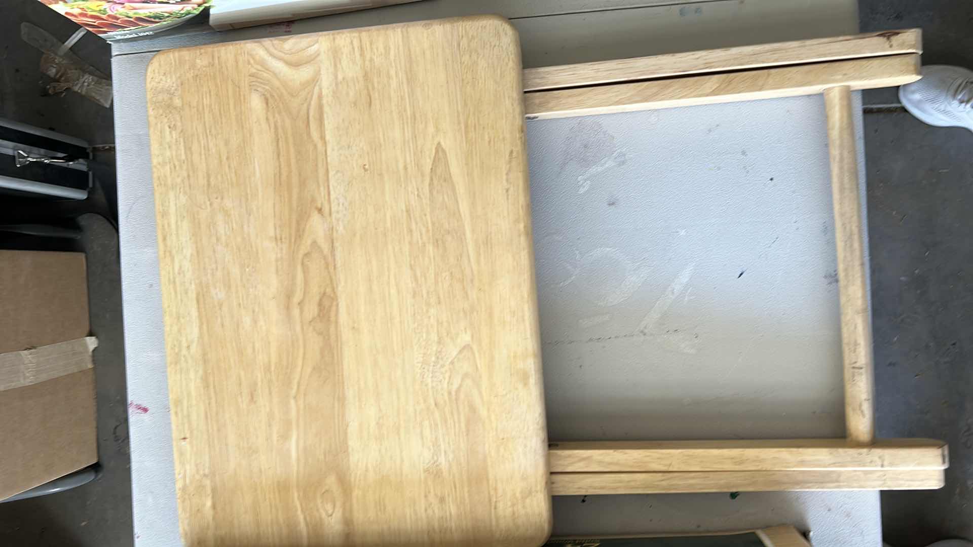 Photo 1 of WOOD STOOL AND TV TRAY