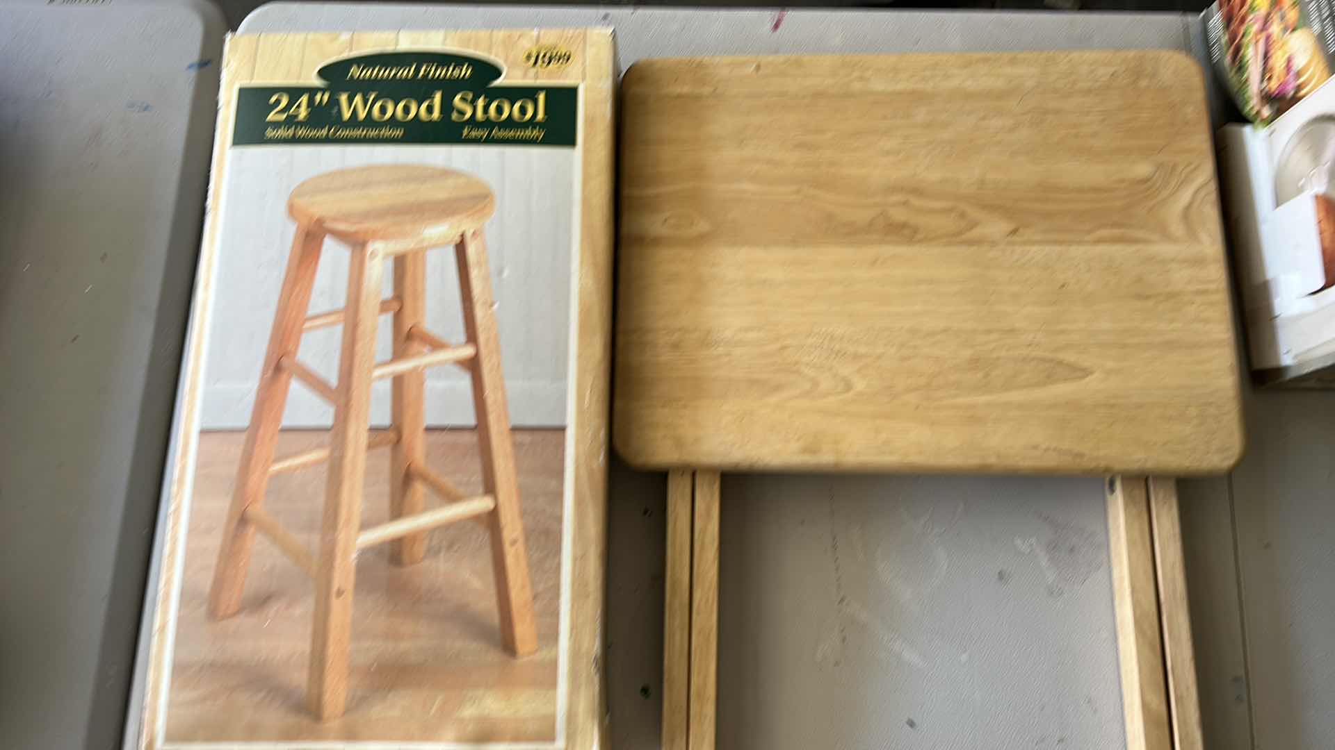 Photo 1 of WOOD STOOL AND TV TRAY