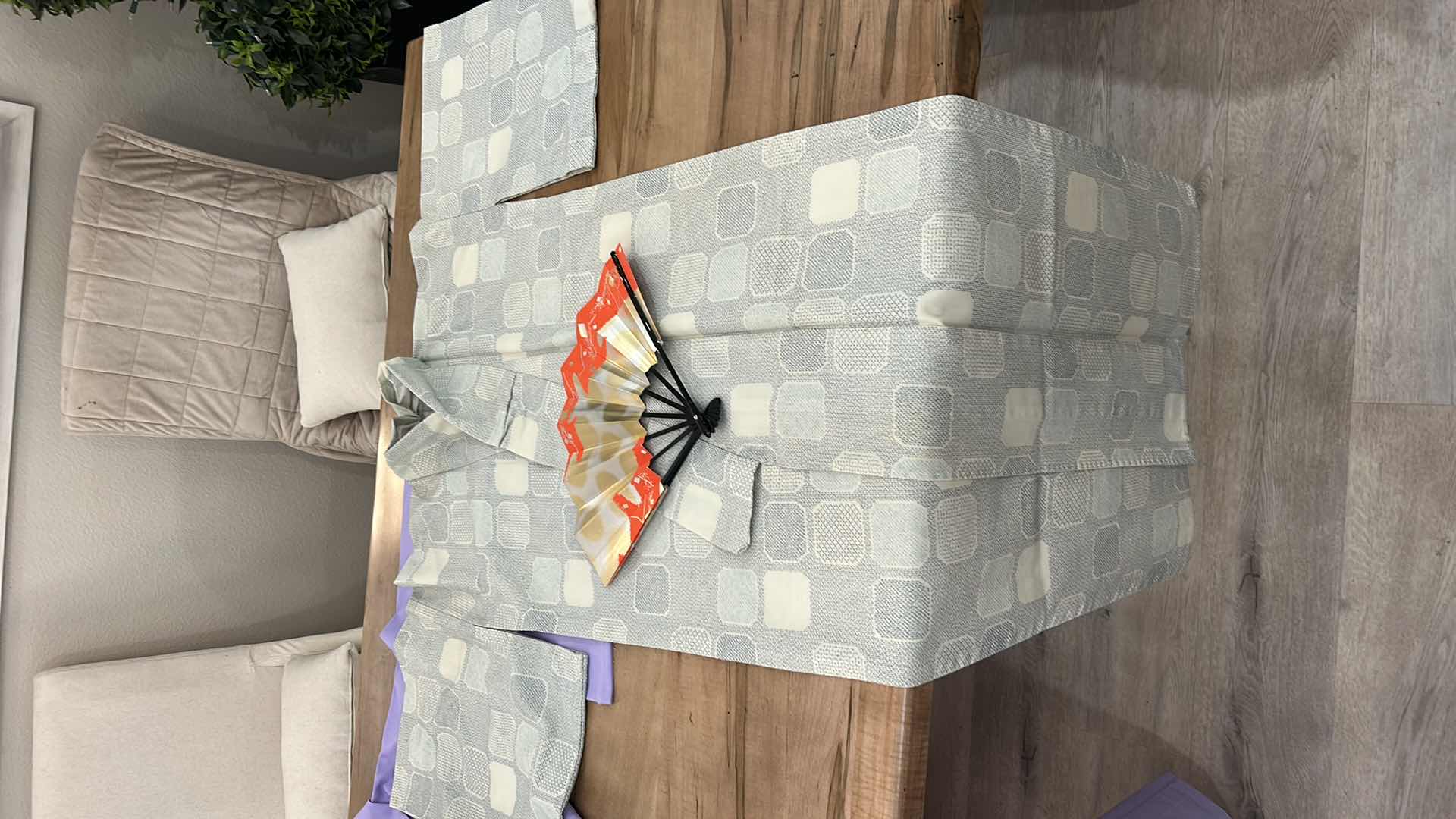 Photo 1 of TWO LONG JAPANESE KIMONOS, BELT AND FAN