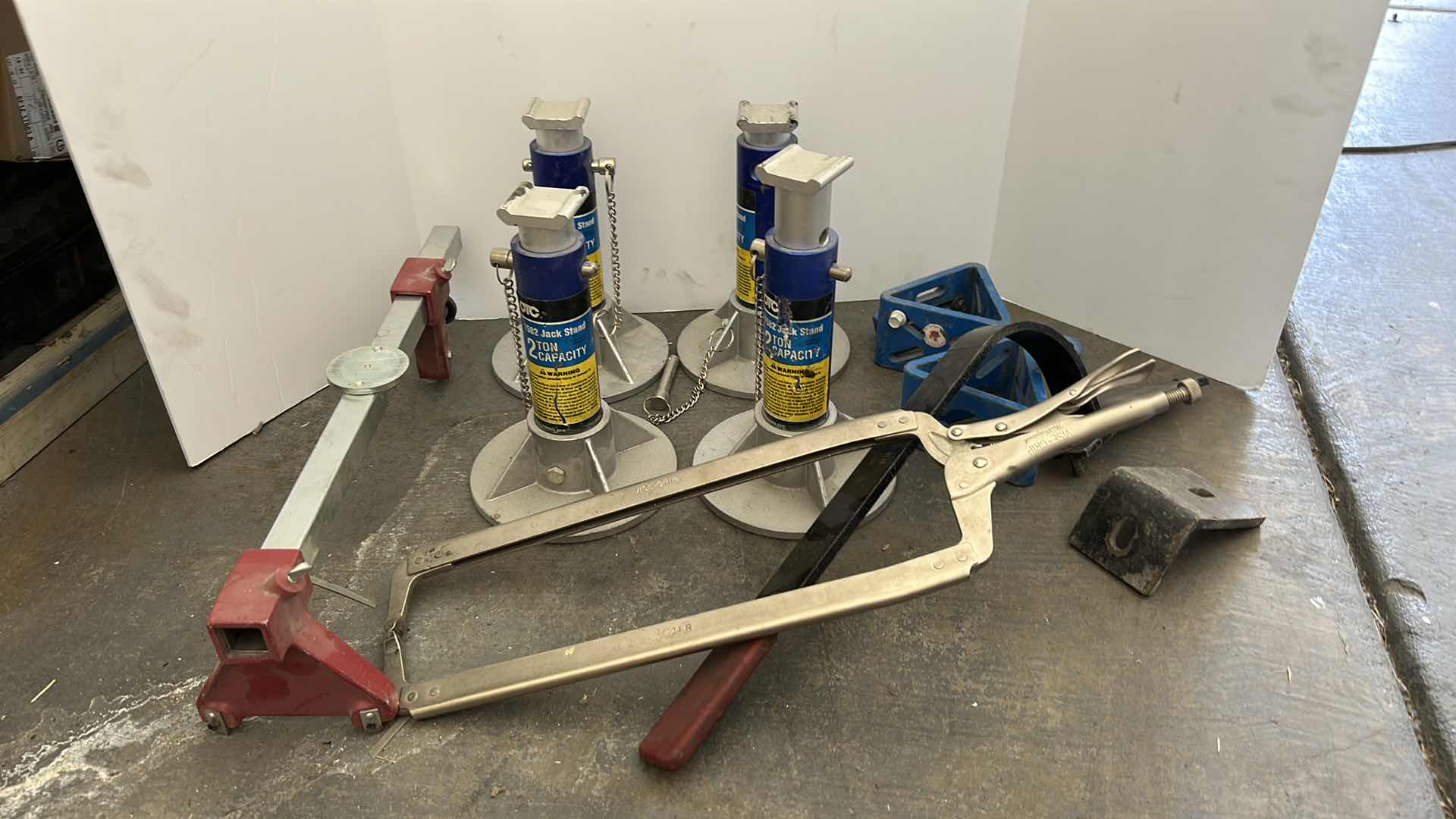 Photo 1 of TOOLS-  FOUR 2 TON JACKS, LARGE VICE GRIP AND MORE