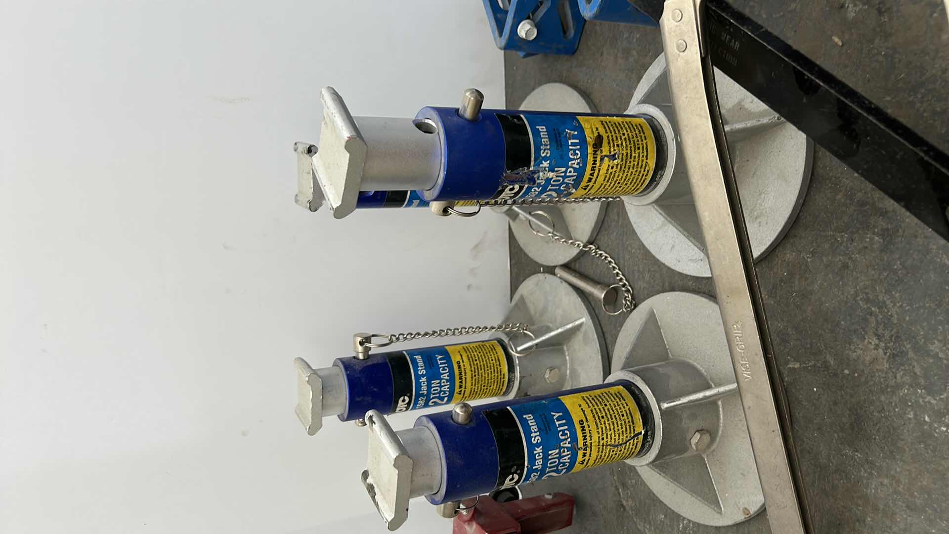 Photo 1 of TOOLS-  FOUR 2 TON JACKS, LARGE VICE GRIP AND MORE