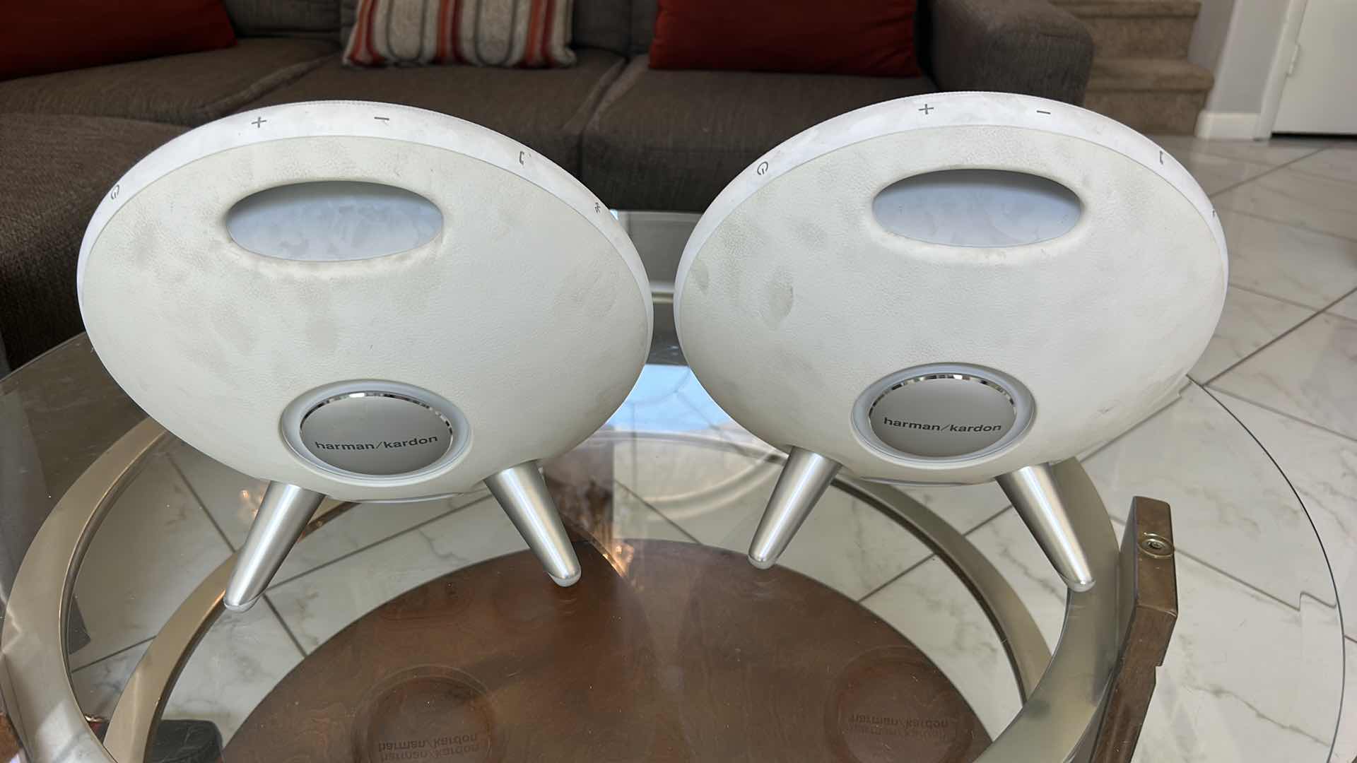 Photo 1 of 2-  12” ROUND HARMAN KARDON SPEAKERS