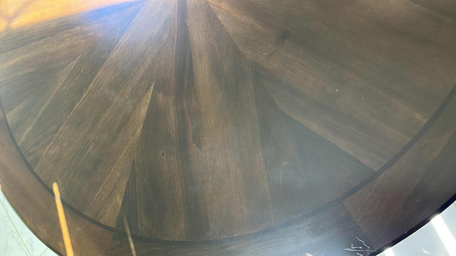 Photo 1 of ROUND WOOD TABLE WITH 4 CHAIRS 53” x 30”