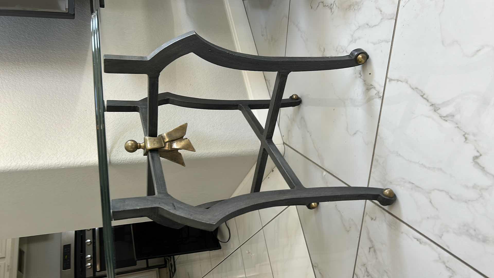 Photo 1 of METAL AND GLASS SIDE TABLE 23 1/2” x 23 1/2”