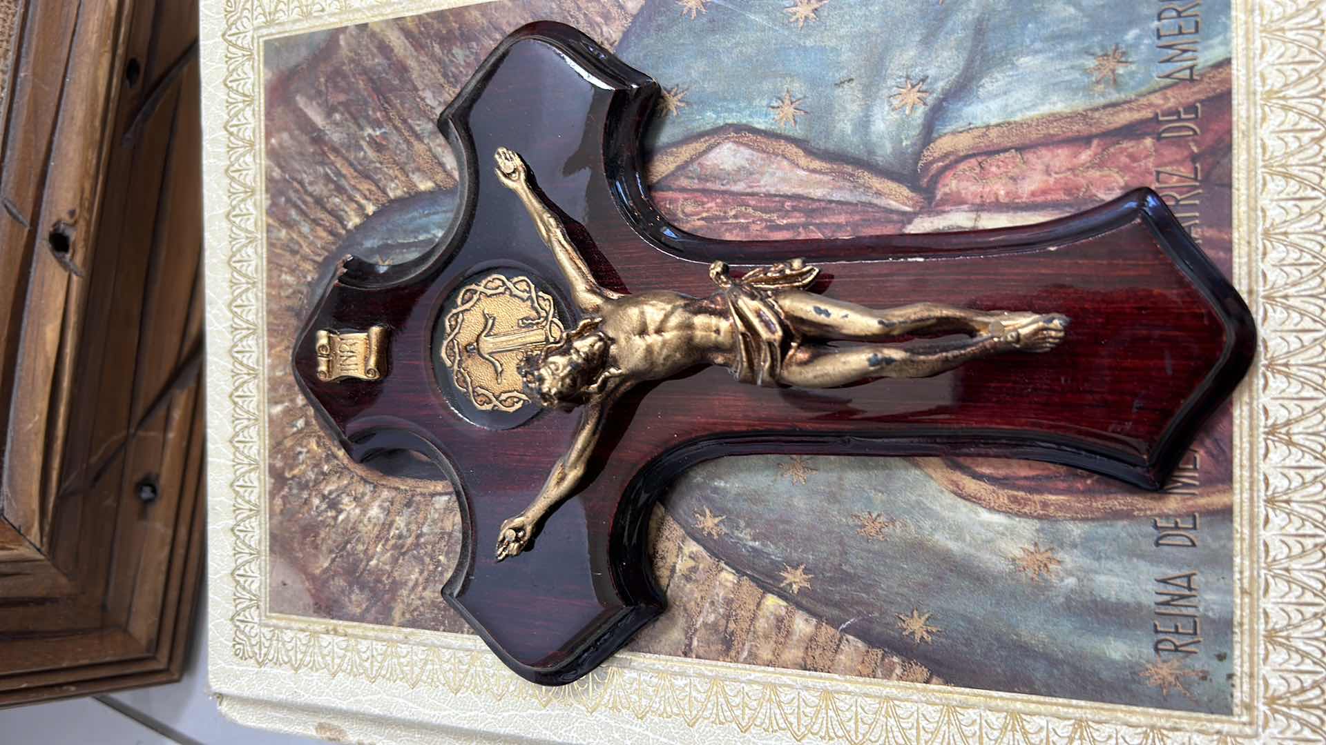 Photo 1 of RELIGIOUS ITEMS - FRAMED ARTWORK 19” x 22 1/2”