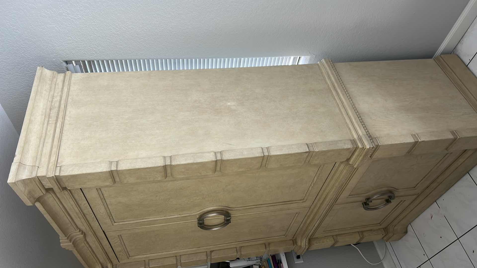 Photo 1 of WOOD ENTERTAINMENT CENTER IN HONEY SHADE  49” x 23” x 7’ WITH CONTENTS INSIDE
