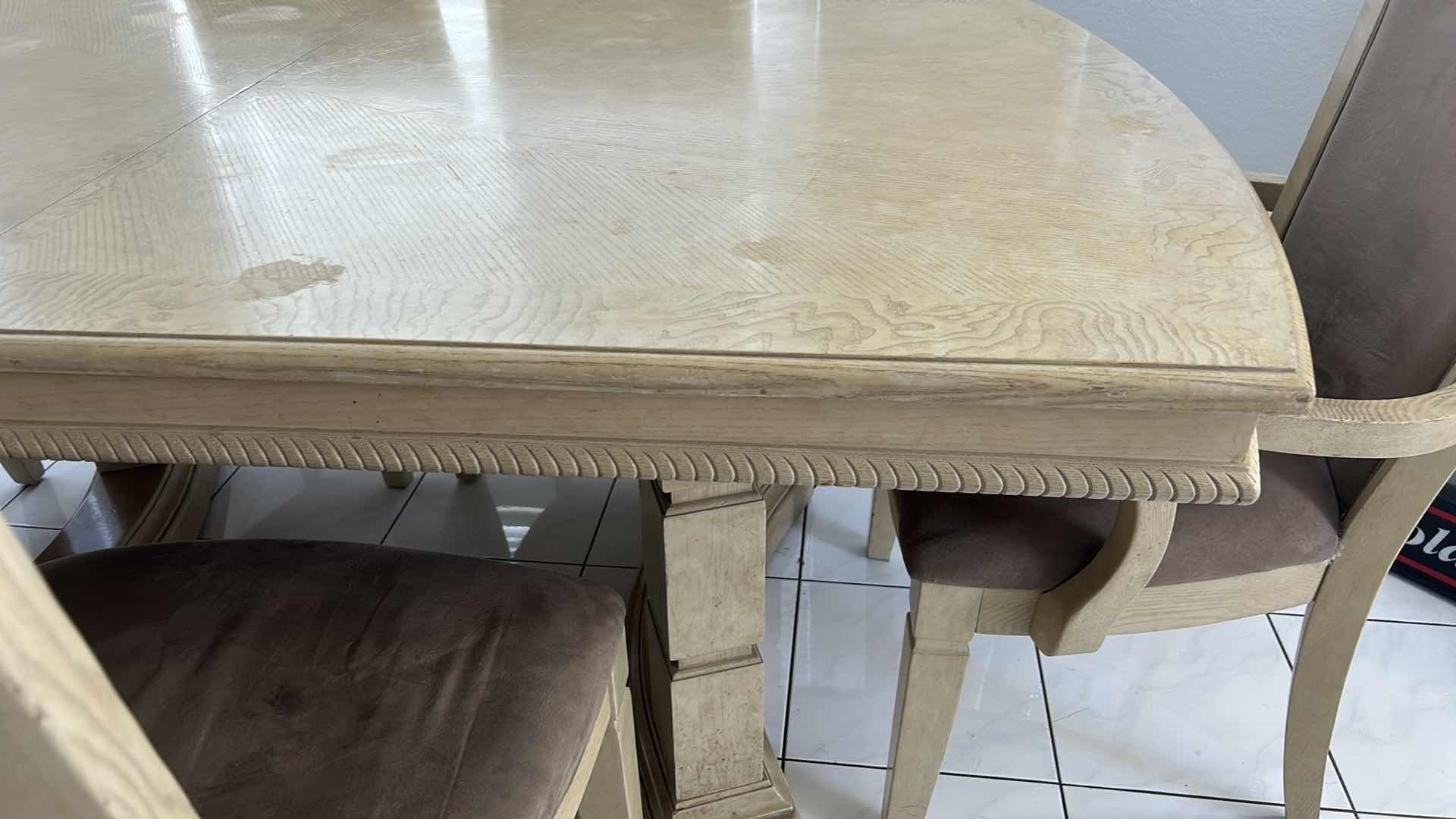 Photo 1 of HONEY BLOND DINING ROOM TABLE AND 6 CHAIRS 76” x 44”