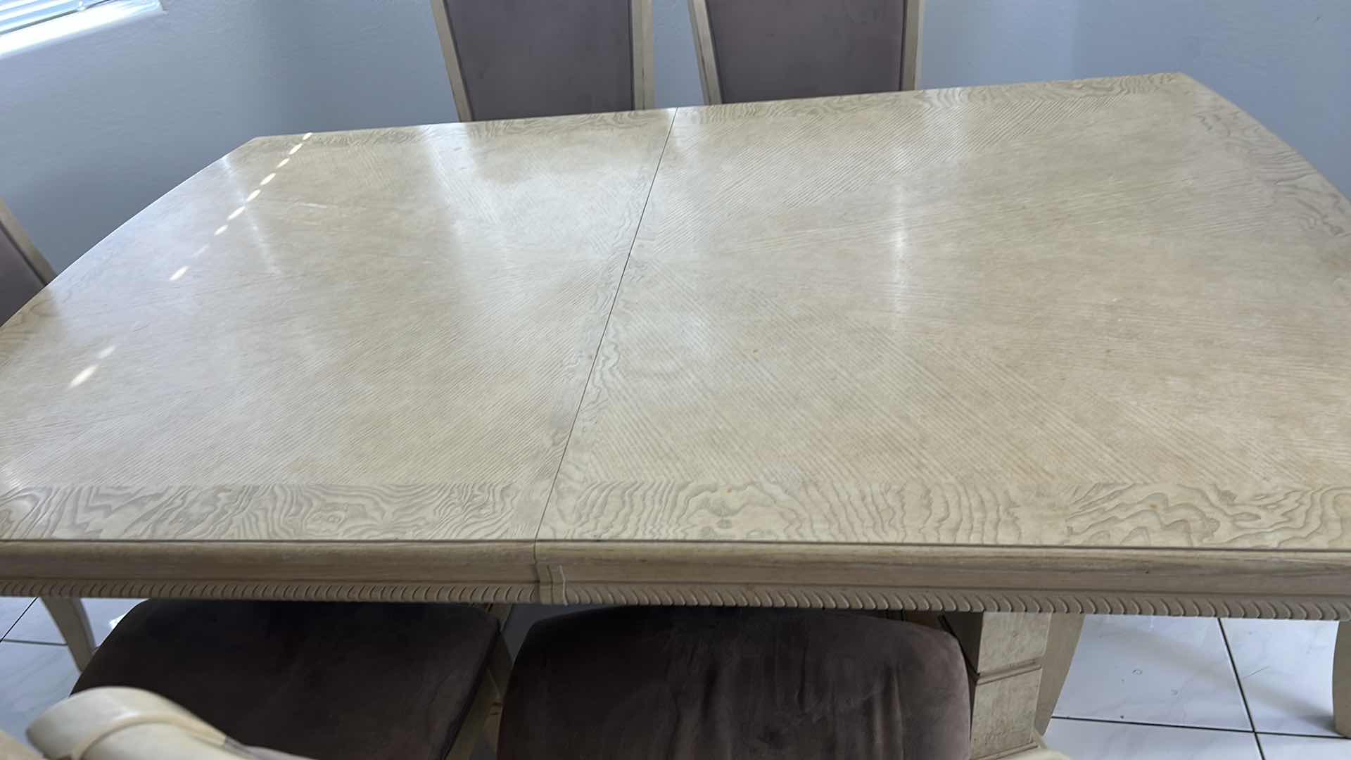 Photo 1 of HONEY BLOND DINING ROOM TABLE AND 6 CHAIRS 76” x 44”