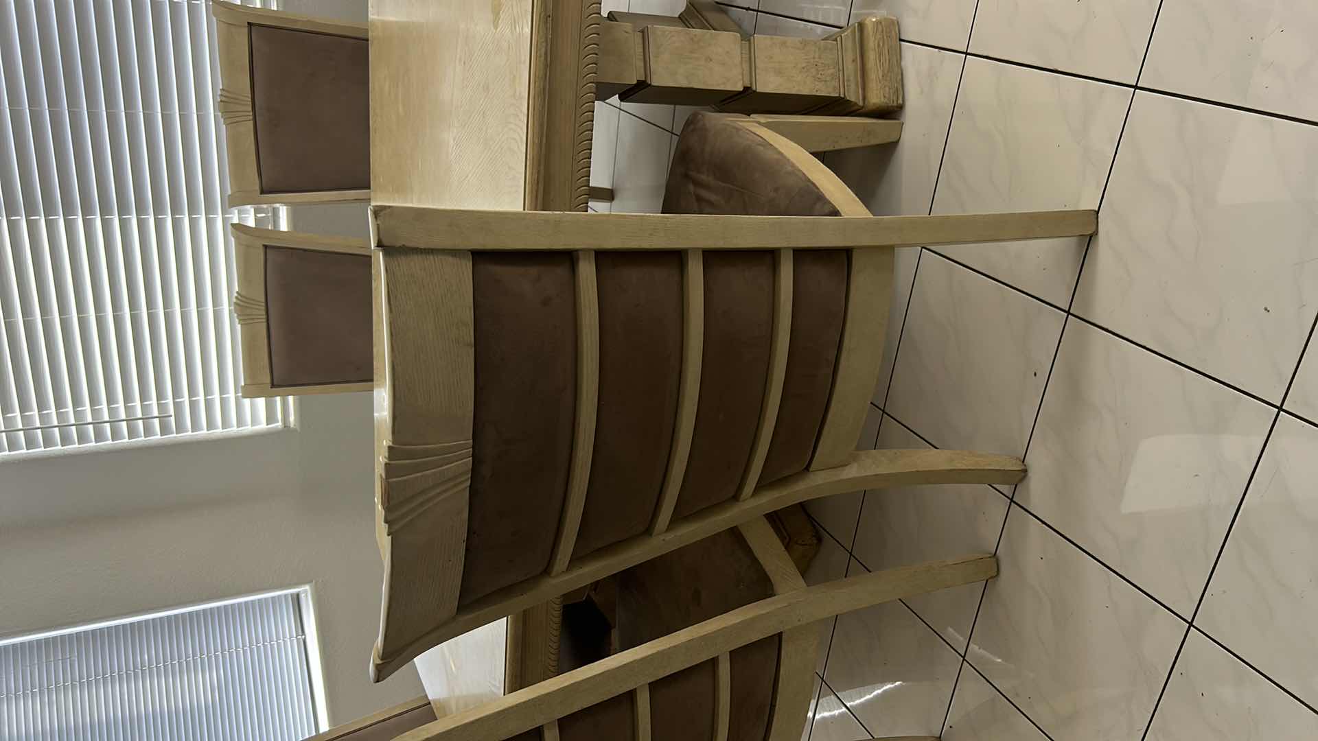 Photo 1 of HONEY BLOND DINING ROOM TABLE AND 6 CHAIRS 76” x 44”