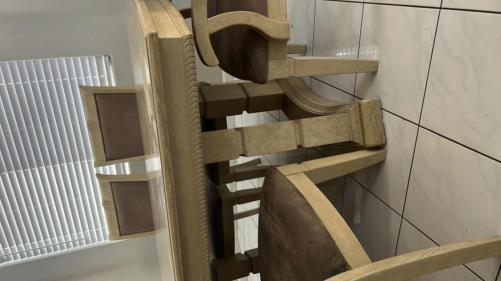 Photo 1 of HONEY BLOND DINING ROOM TABLE AND 6 CHAIRS 76” x 44”