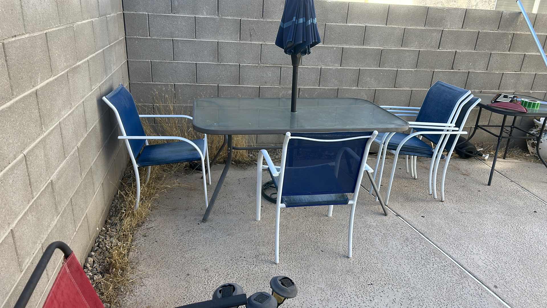 Photo 1 of PATIO TABLE AND 5 CHAIRS W UMBRELLA
