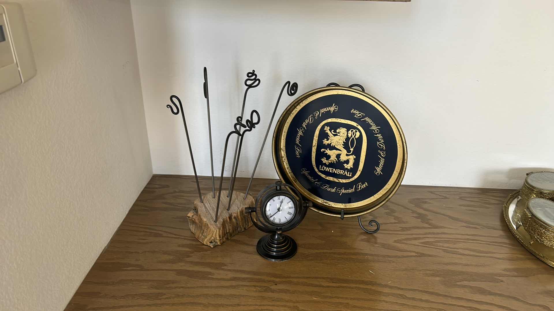 Photo 6 of 4 PC HOME DECOR - (TALLEST WOOD STAND WITH METAL RODS  H17”)