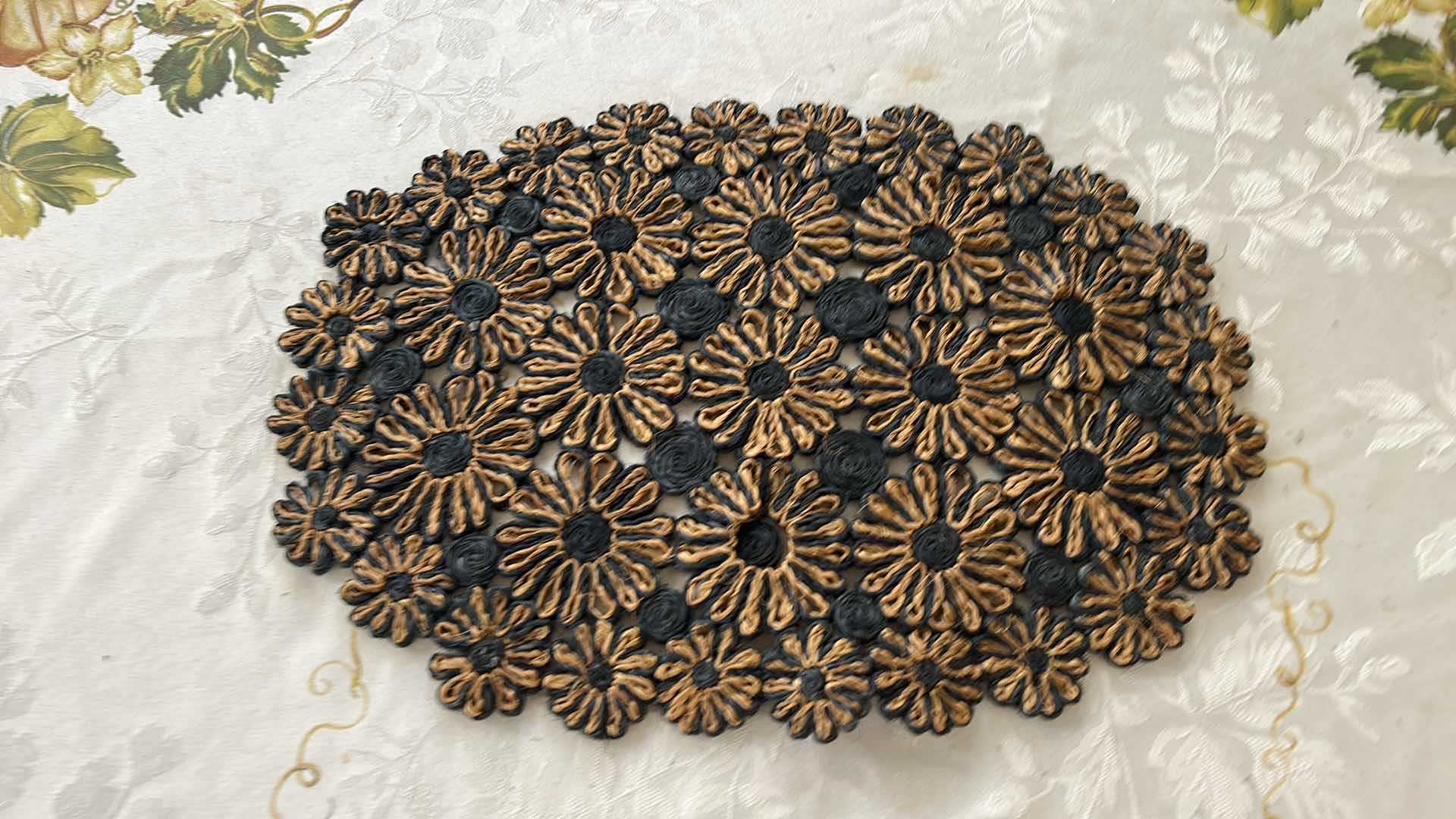 Photo 1 of  TABLECLOTH AND 11 RATAN PLACEMATS