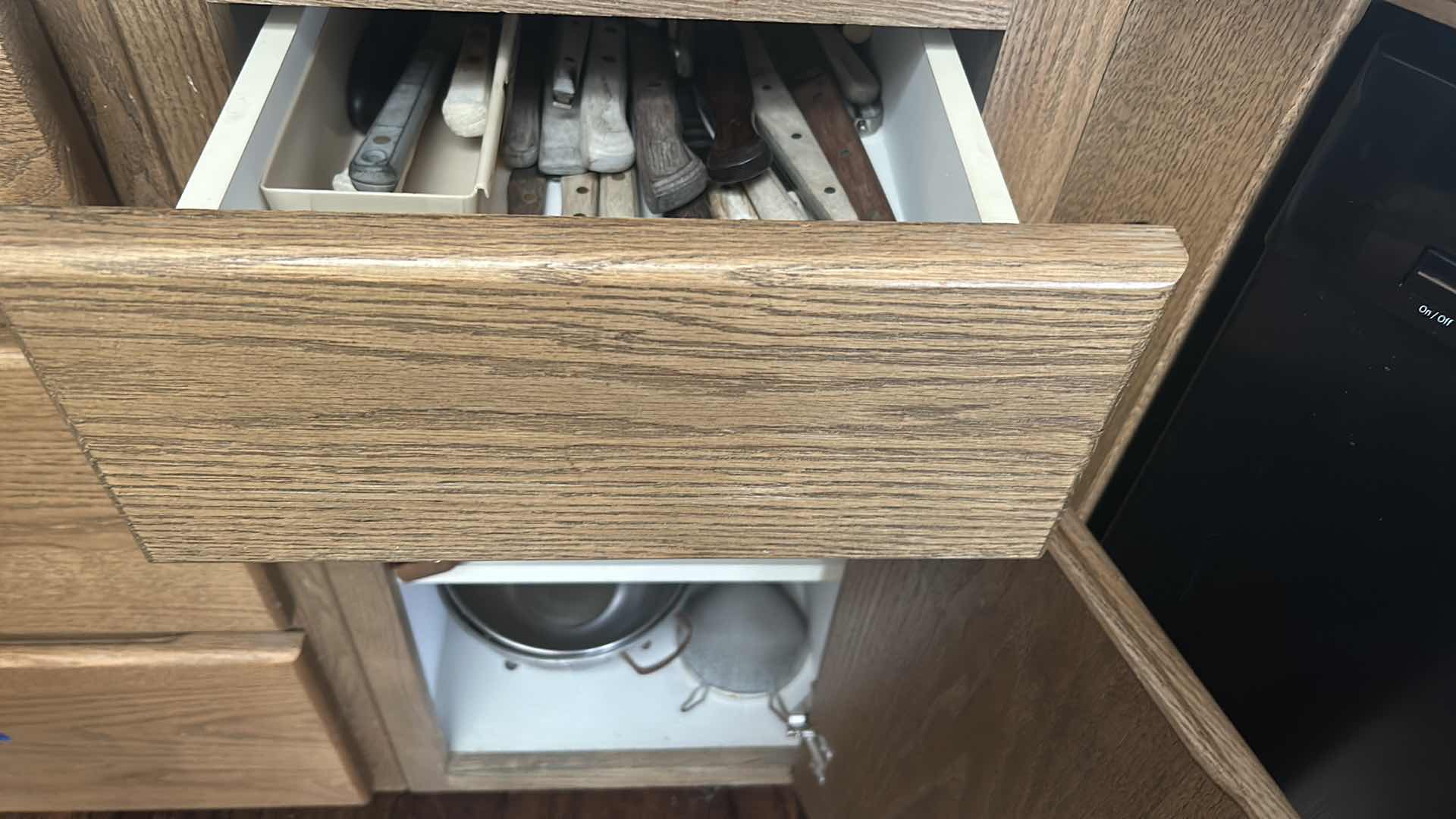 Photo 1 of CONTENTS OF KITCHEN CABINET AND DRAWER