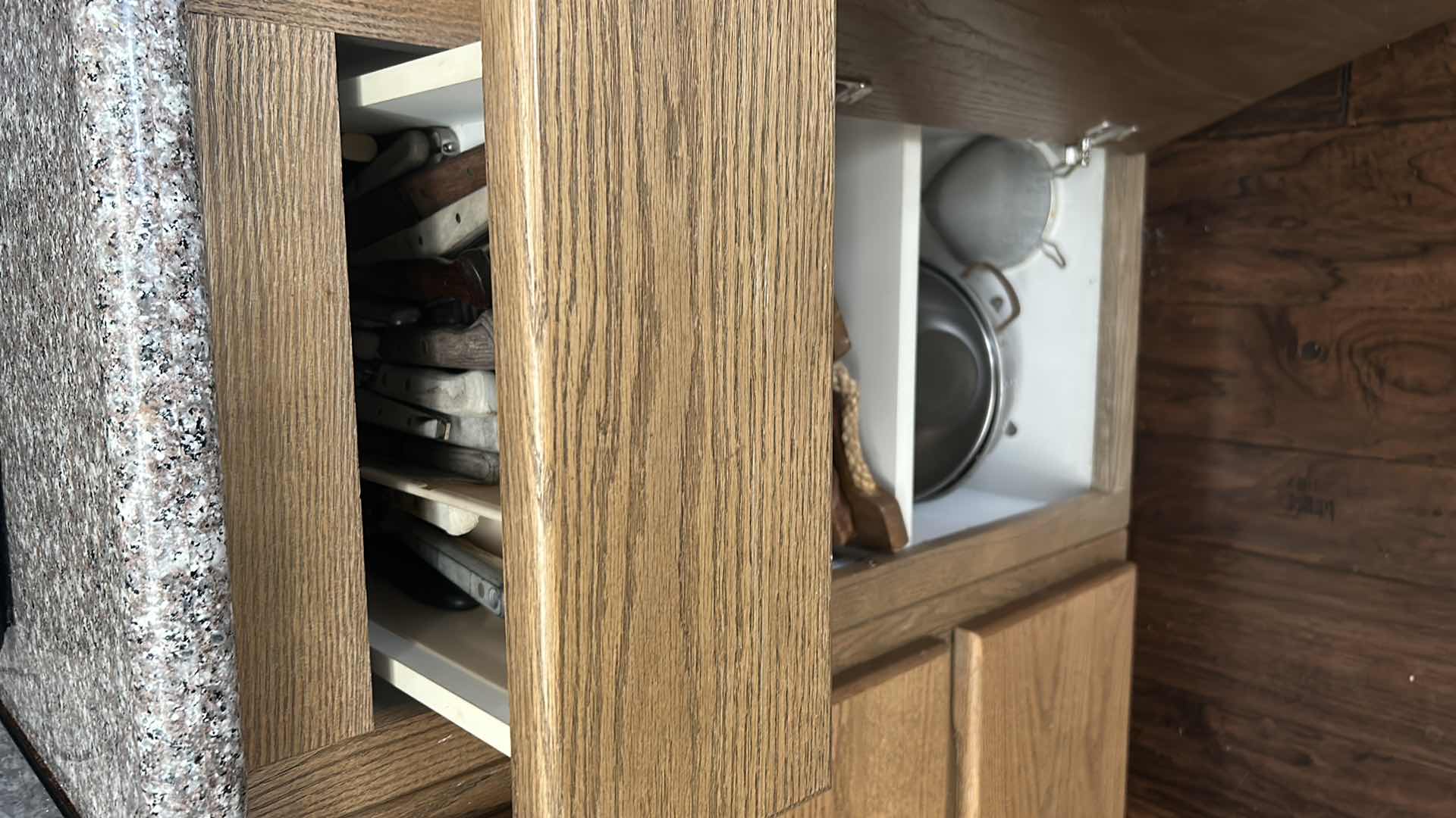 Photo 1 of CONTENTS OF KITCHEN CABINET AND DRAWER