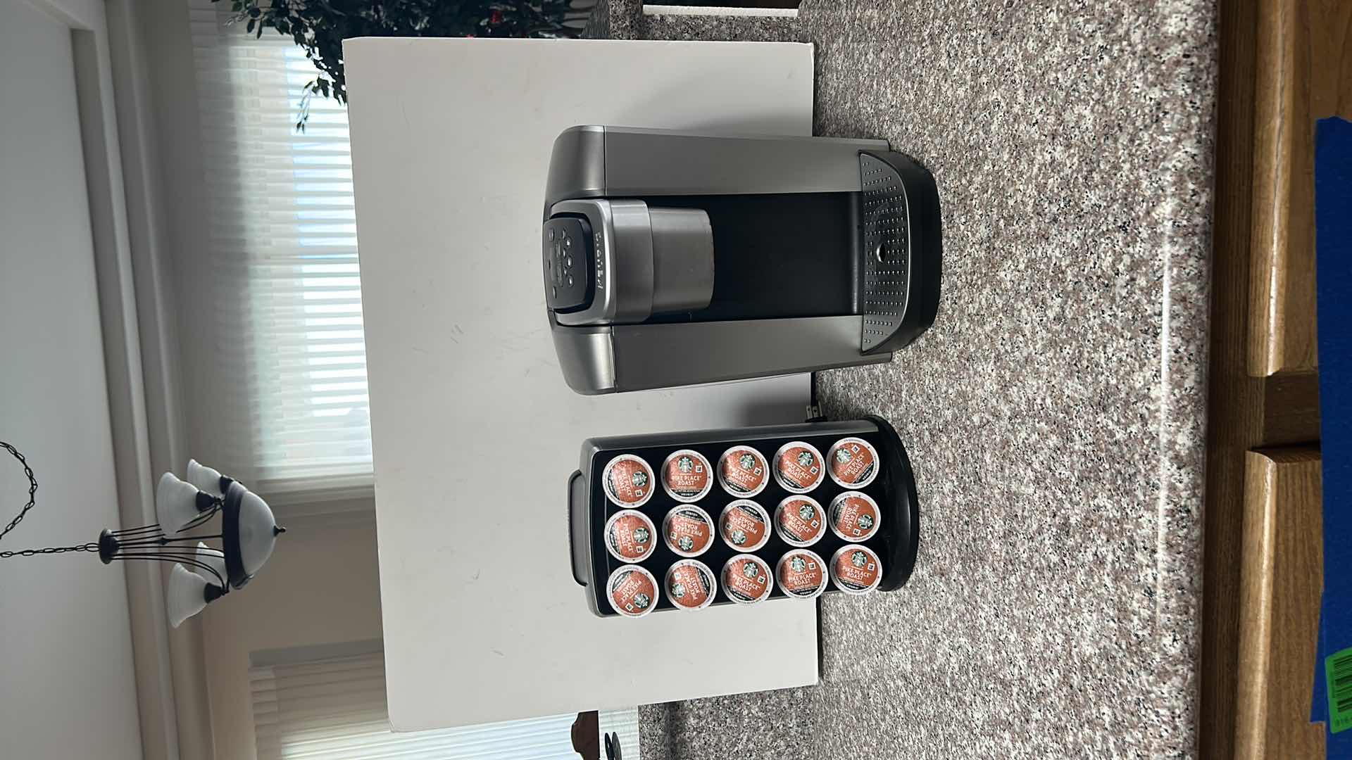 Photo 1 of KEURIG COFFEE MAKER AND POD HOLDER WITH PIKES ROAST PODS